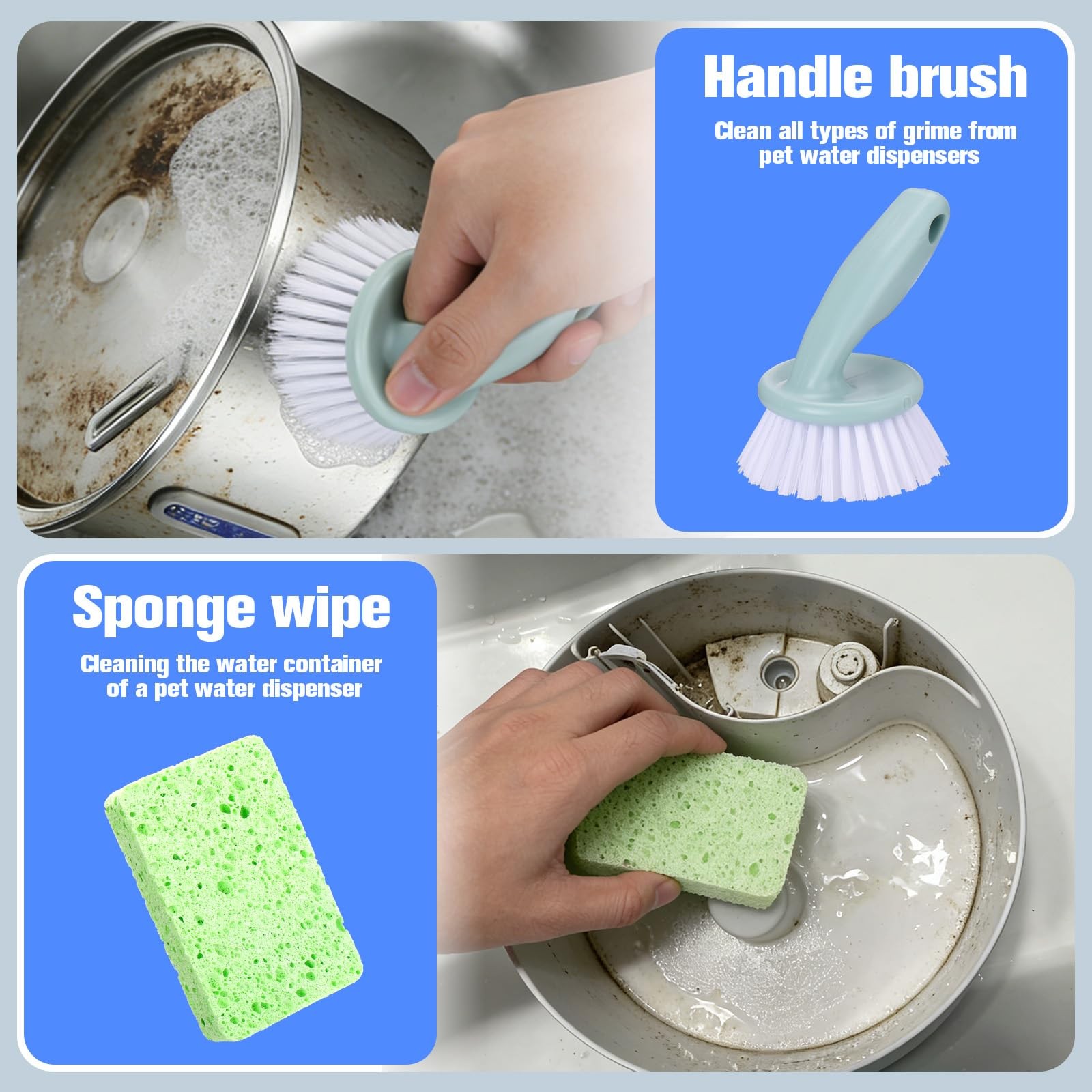 Water Fountain Cleaning Kit,Dog and Cat Water Fountain Cleaner Brushes Kits,P…