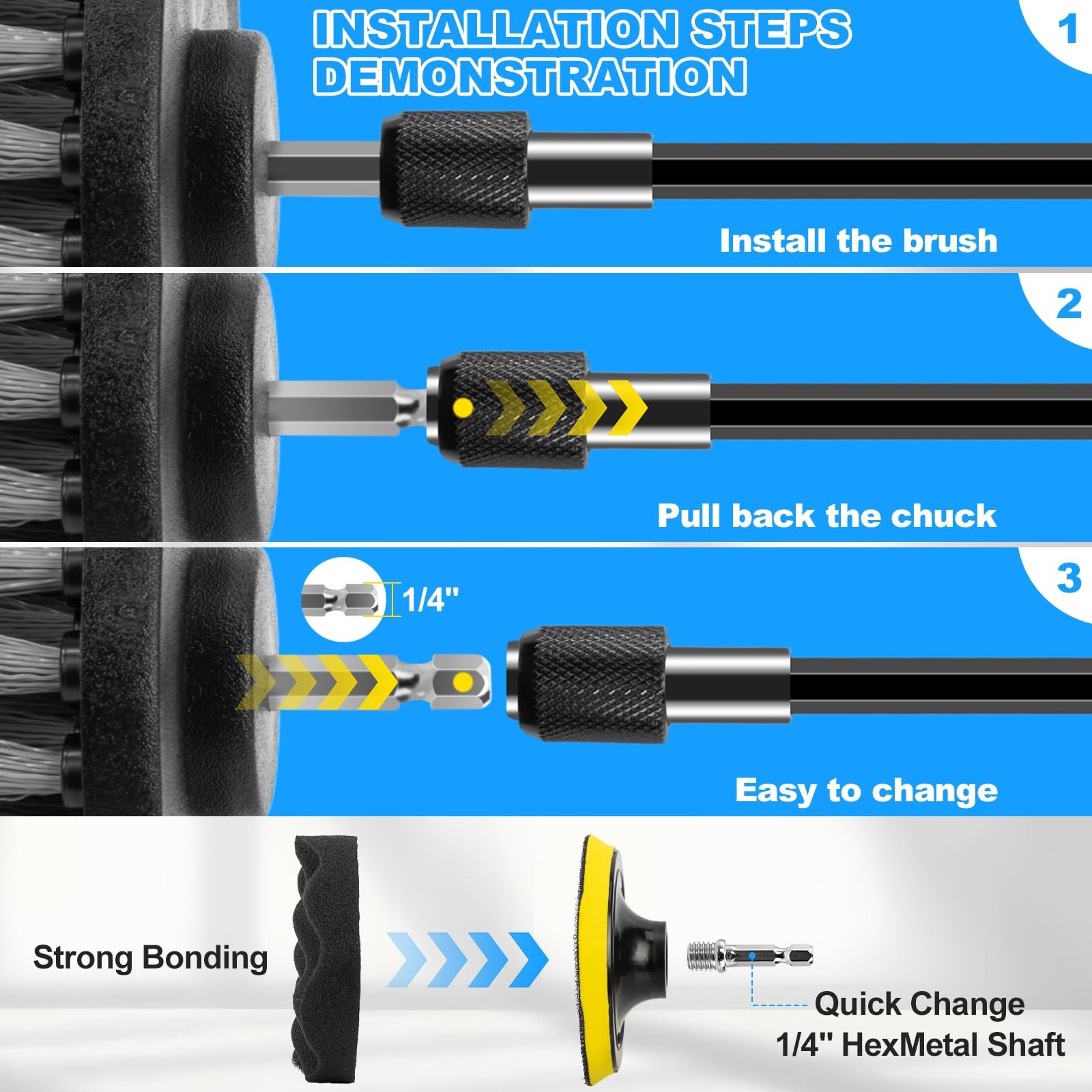 Car Detailing Kit, Car Detailing Brush Set, Car Cleaning Drill Brush Kit with…