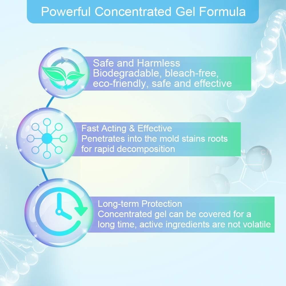 Gentle Yet Effective 18oz Mold Cleaner Gel – Versatile for Bathrooms & Kitchens