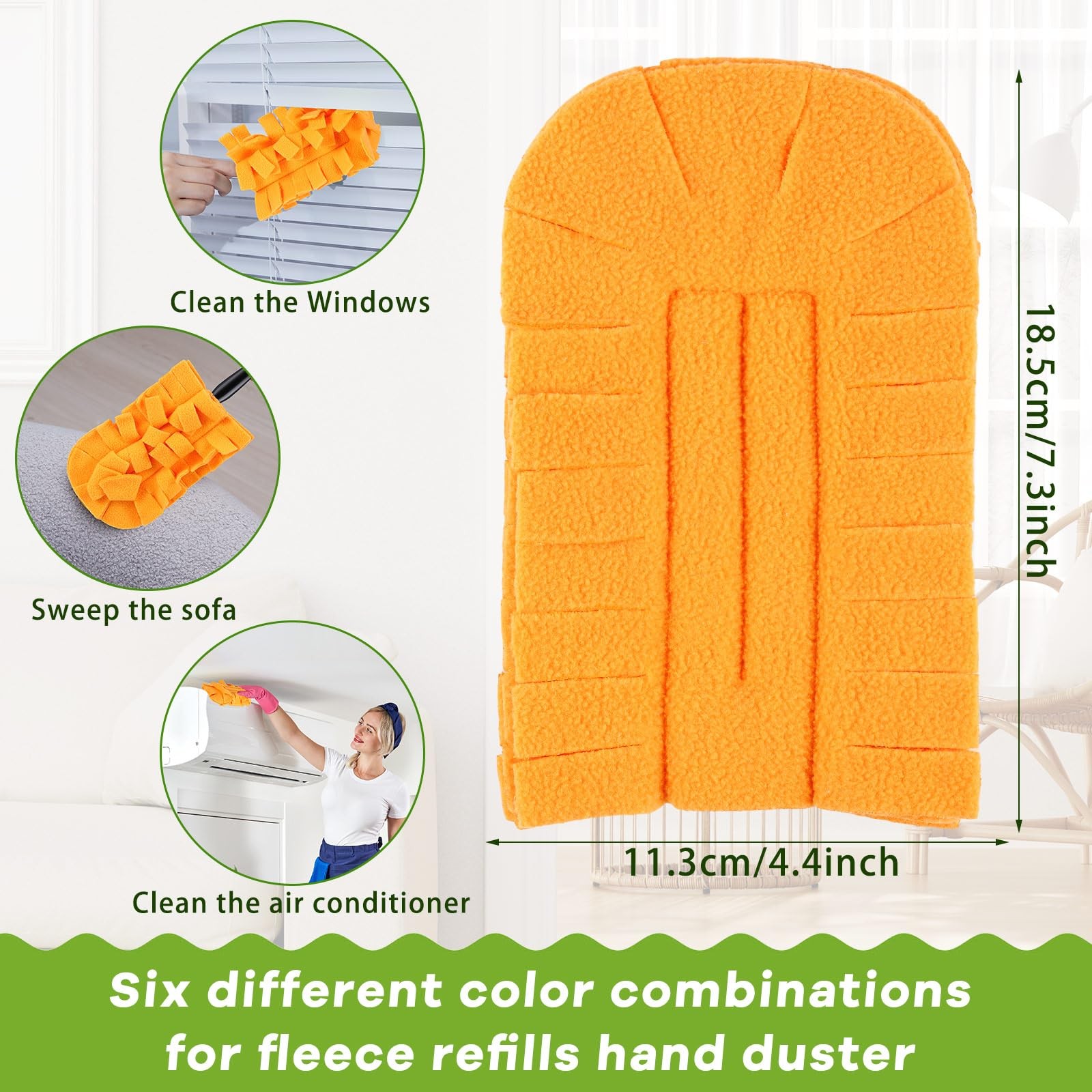 12 Pcs Duster Refill Reusable Fleece Duster Refills Feather Flat Dusters Mult…