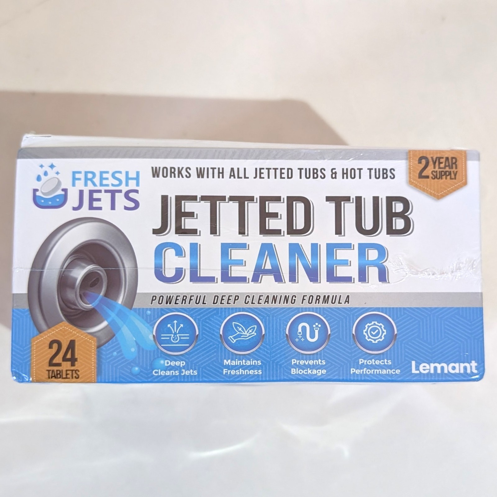 Lemant Jetted Tub Cleaner Bathtub Tablets (24 pack) | Compatible with Whirlpool