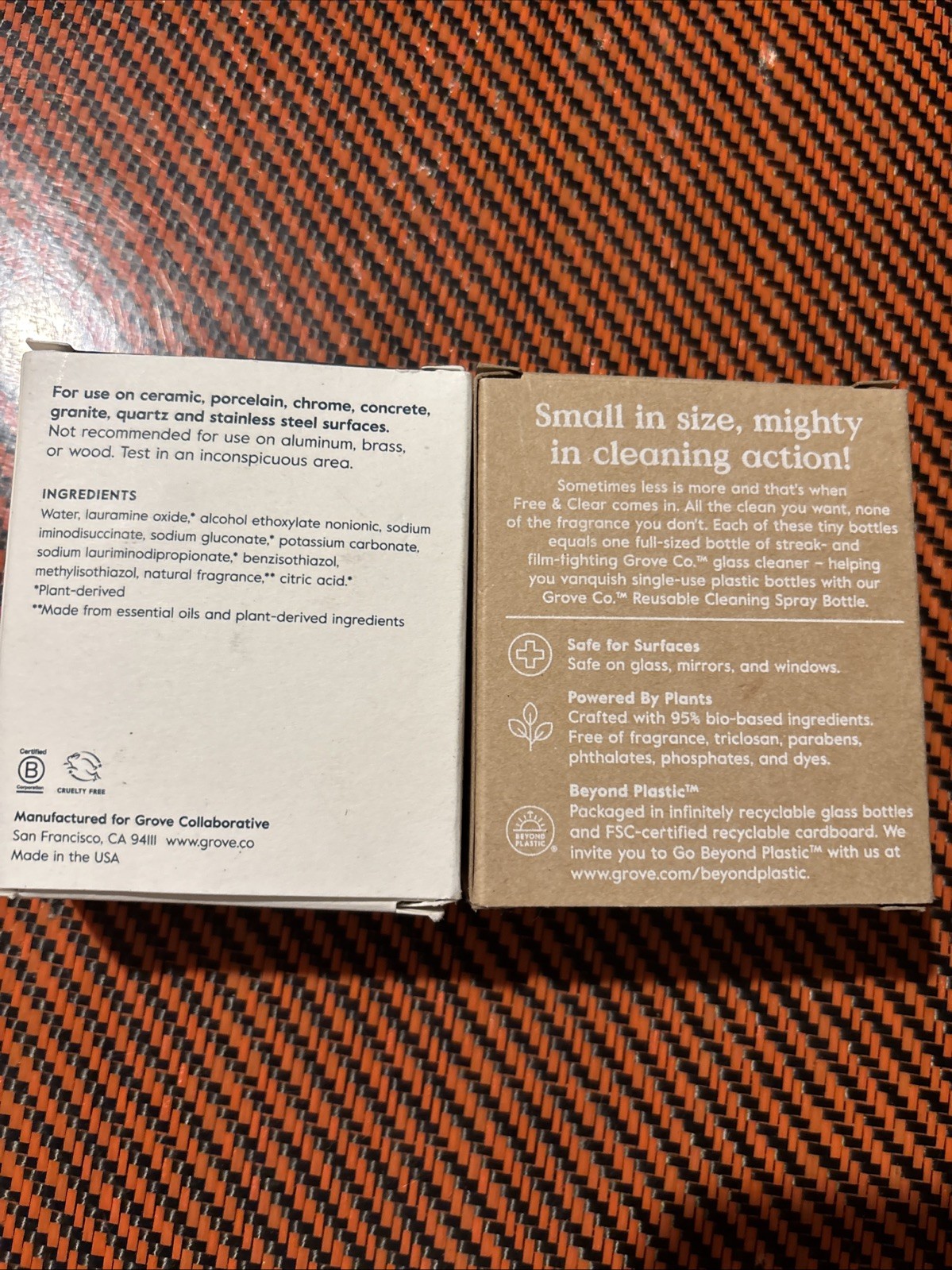 Lot of 2 Grove Co. Essential Cleaners Set Concentrates Orange All Purpose& Glass