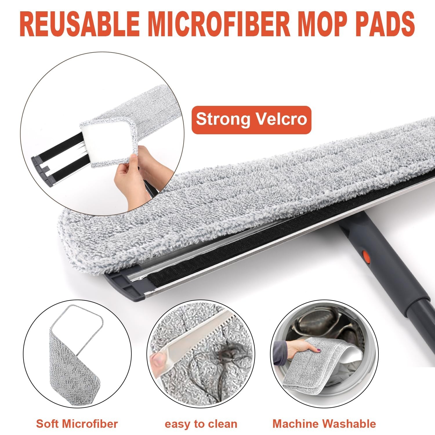 18 Professional Microfiber Mop Large Flat Mops for Floor Cleaning 4 Reusable …