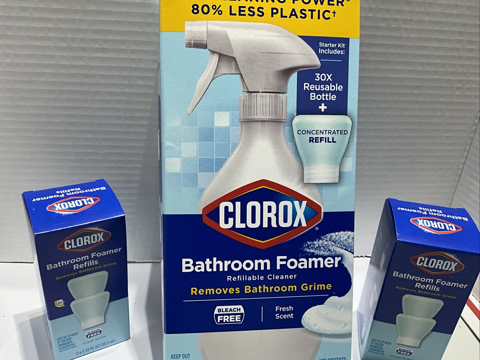 Clorox Bathroom Foamer Starter Kit Concentrated Cleaner & 2 Boxes Of Refills