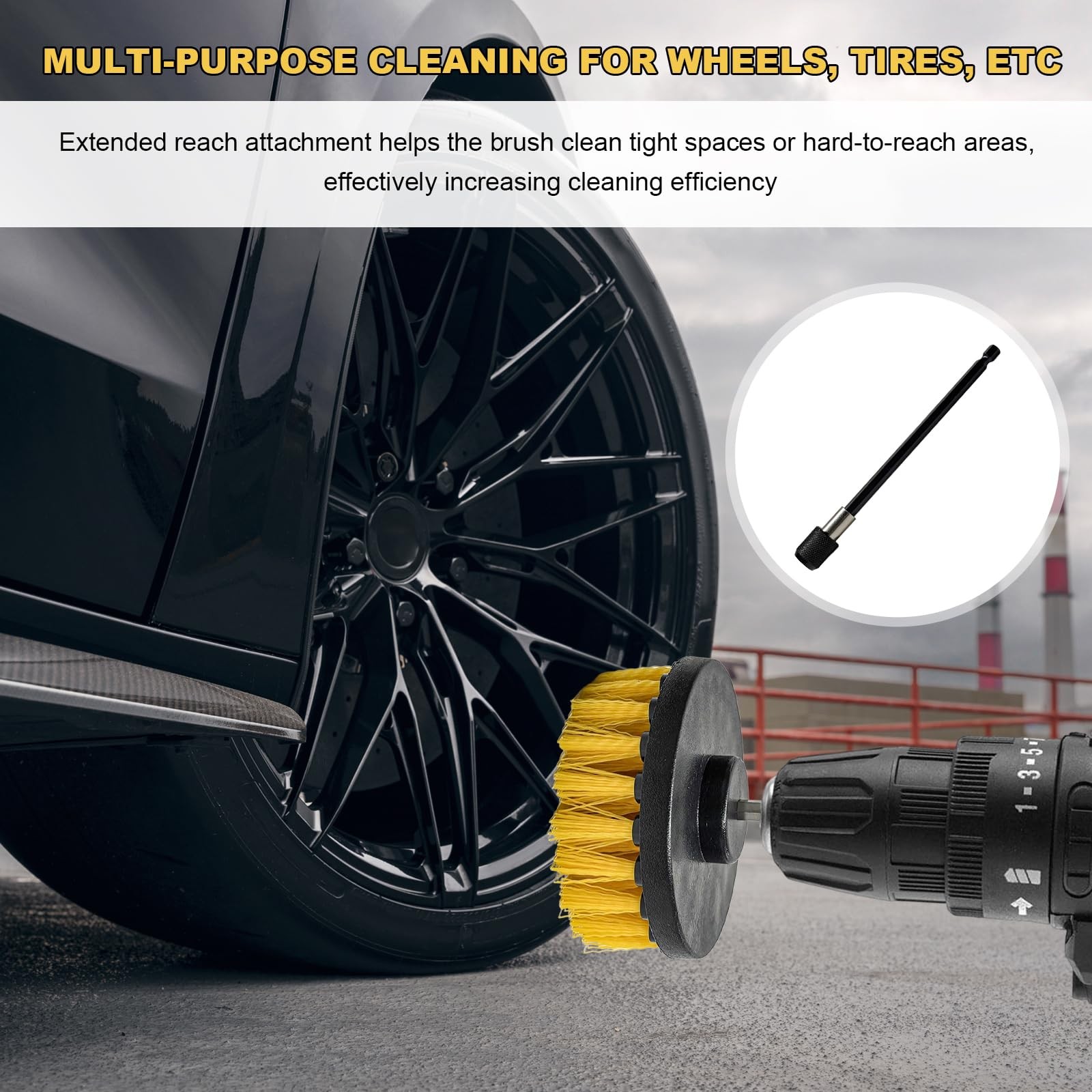 6PCS Drill Brush Attachment Set, 1/4in Power Scrubber Cleaning Brushes with E…