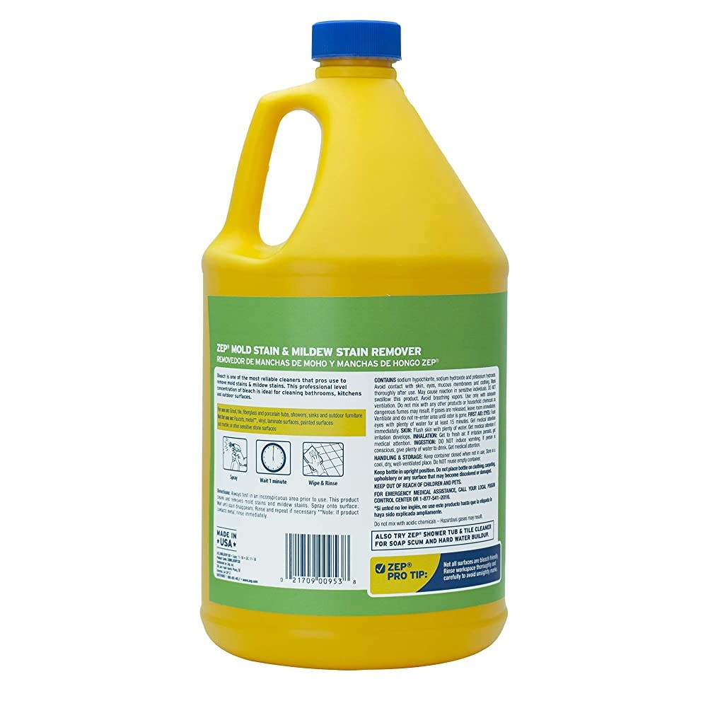 Zep Mold Stain and Mildew Stain Remover 1 Gal (Case of 4) & Bleach Resistant