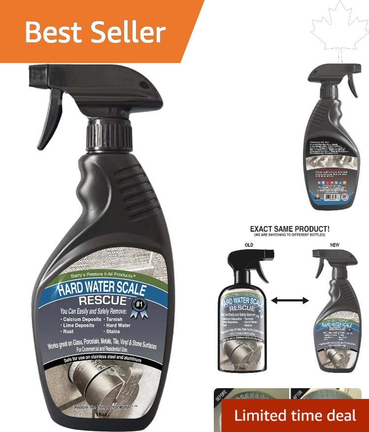 Versatile 16oz Hard Water Scale Rescue Spray – Effective on Glass, Tile, Metal