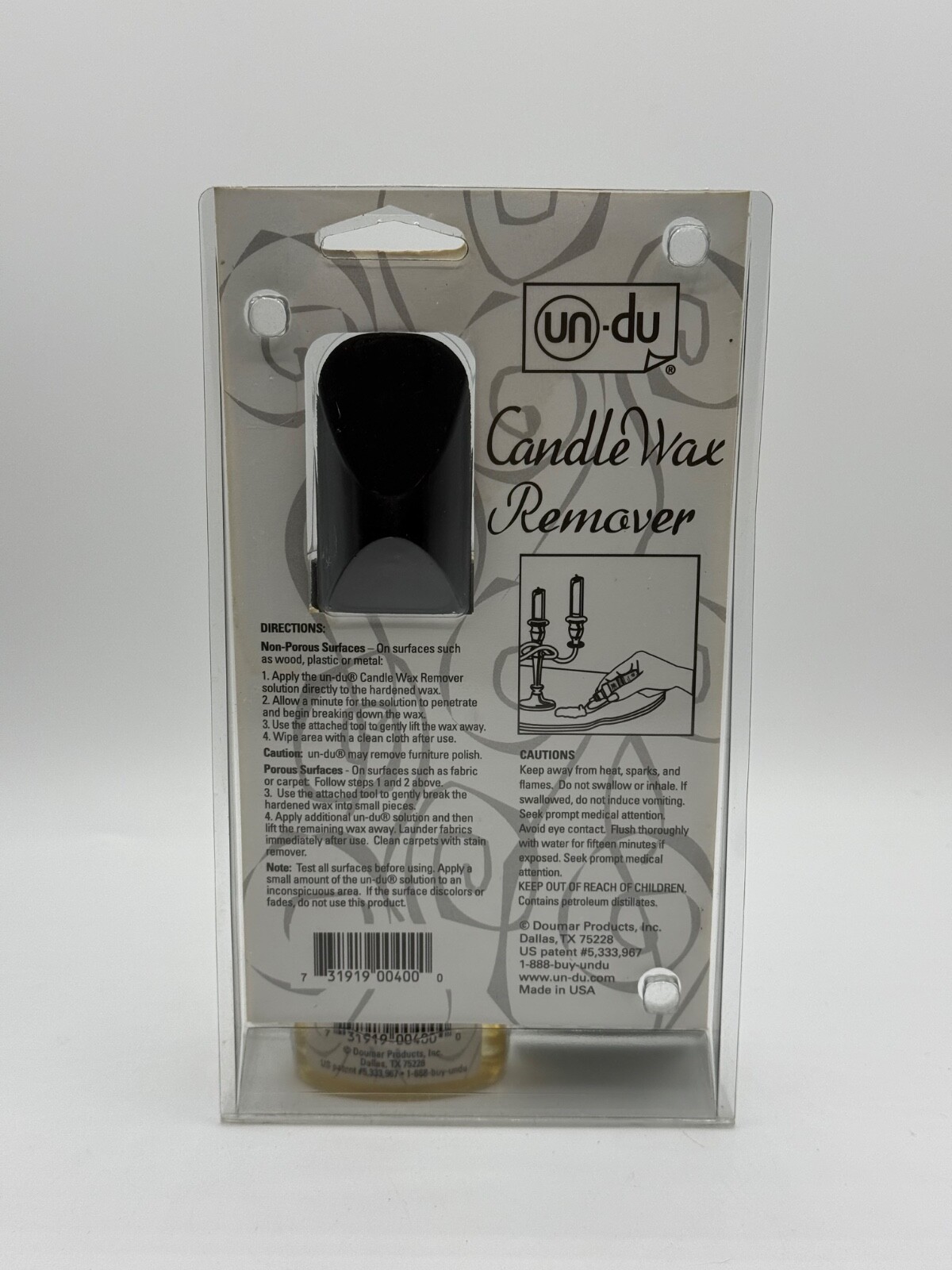 Un-Du Candle Wax Remover 4 FL OZ w/Attached Tool *New