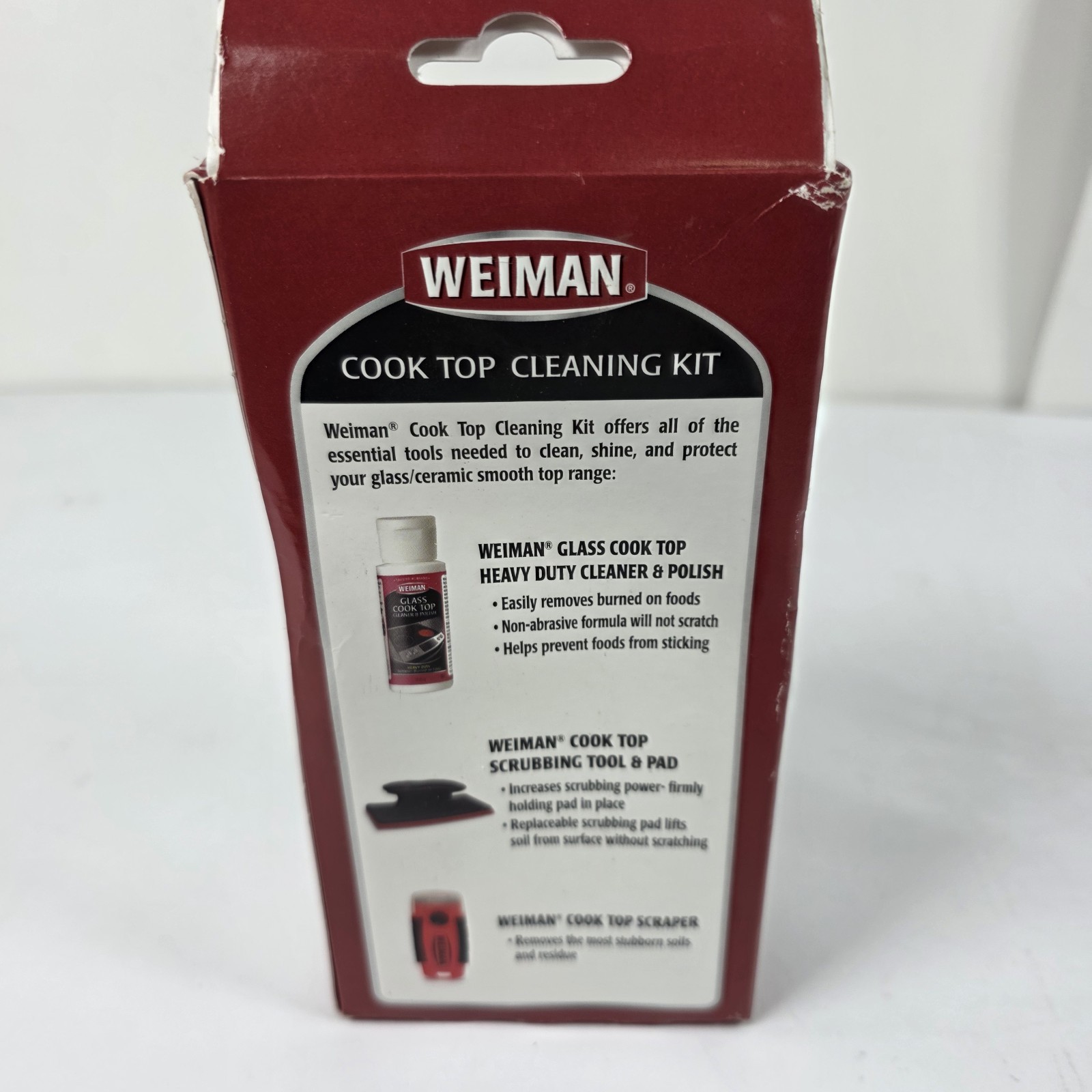 WEIMAN Glass Stove Cook Top Complete CLEANING KIT Scrubber & Scraper Included