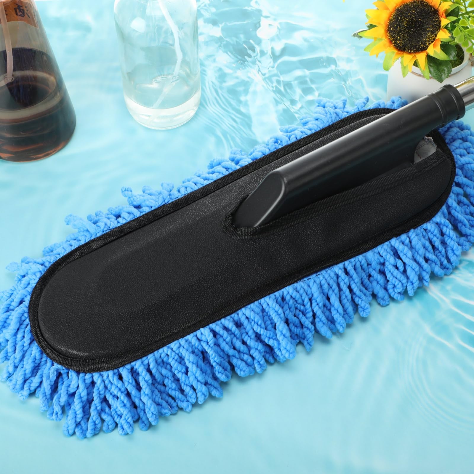 4 Pack Large Microfiber Car Duster with Extendable Handle for Interior Exterior