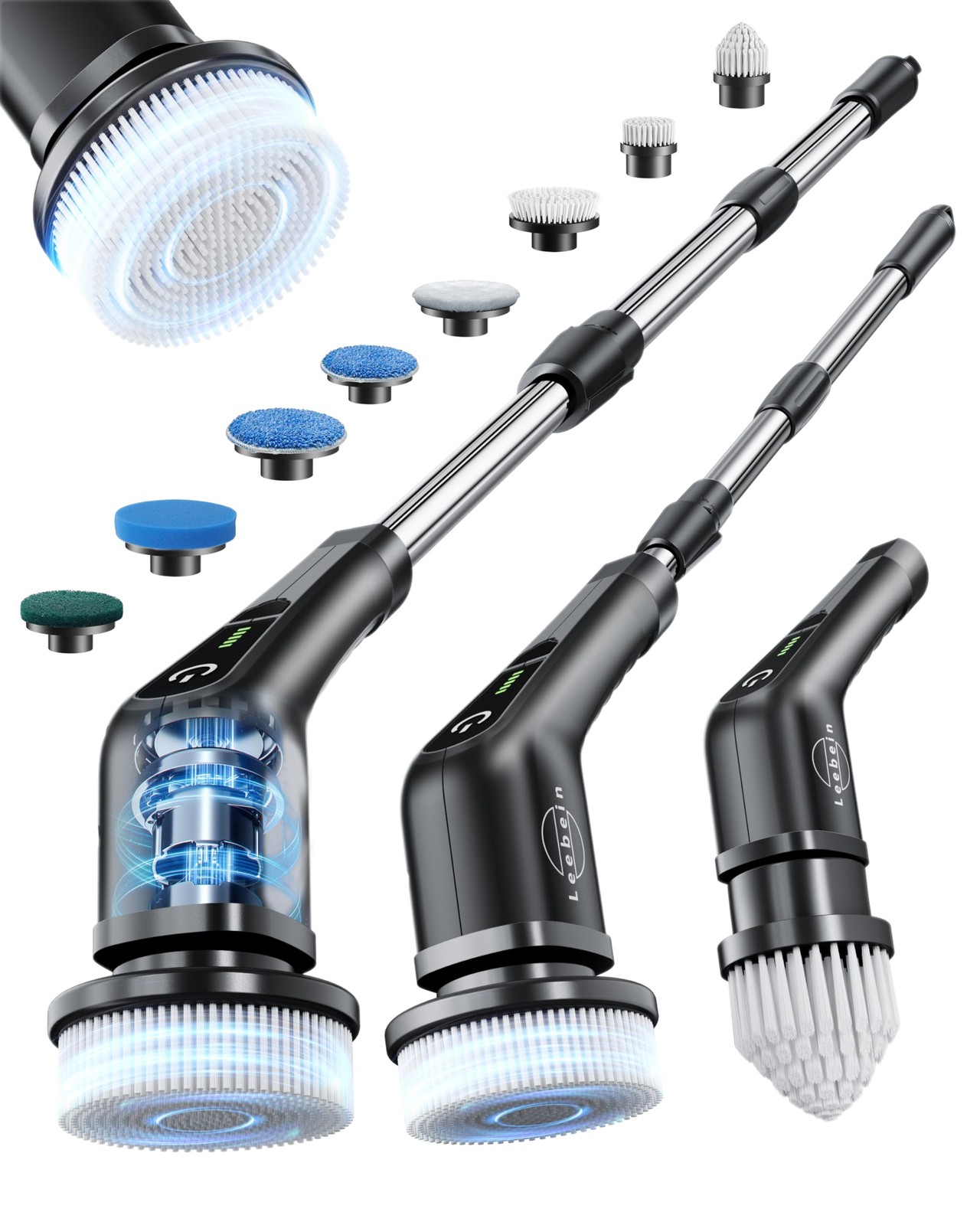 Electric Spin Scrubber, Cordless Cleaning Brush with 8 Replaceable Brush Head…