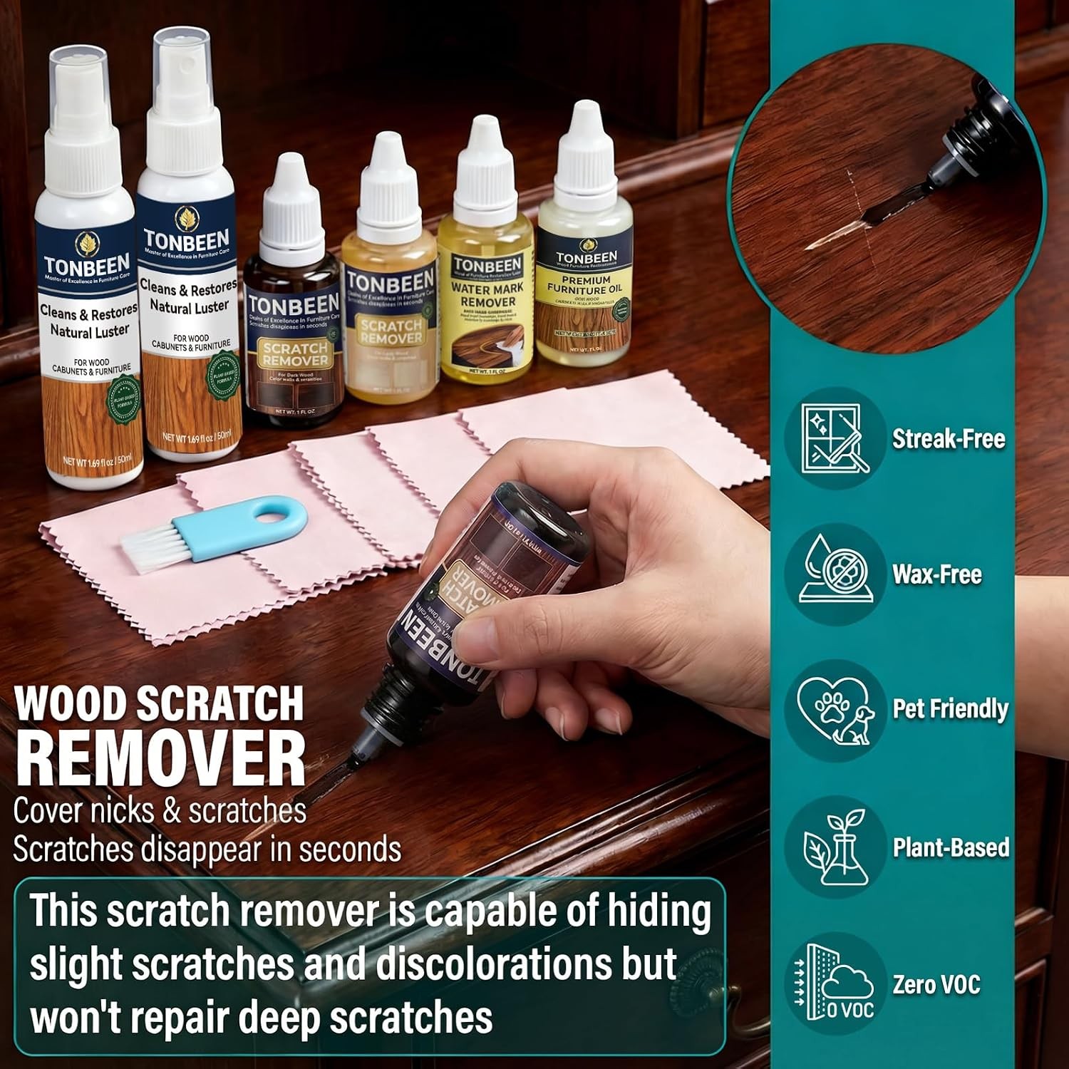 Wood Furniture & Floor Scratch Remover Repair Kit 12 PCS Professional Hardwood