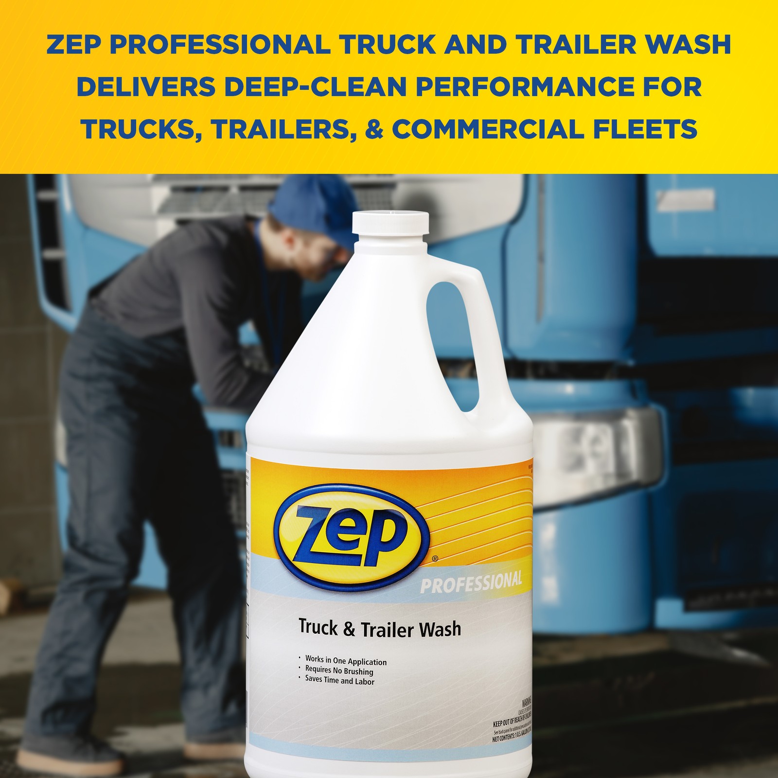 Zep Truck and Trailer Wash – 1 Gallon (Case of 4) 1041477 – Removes Exhaust