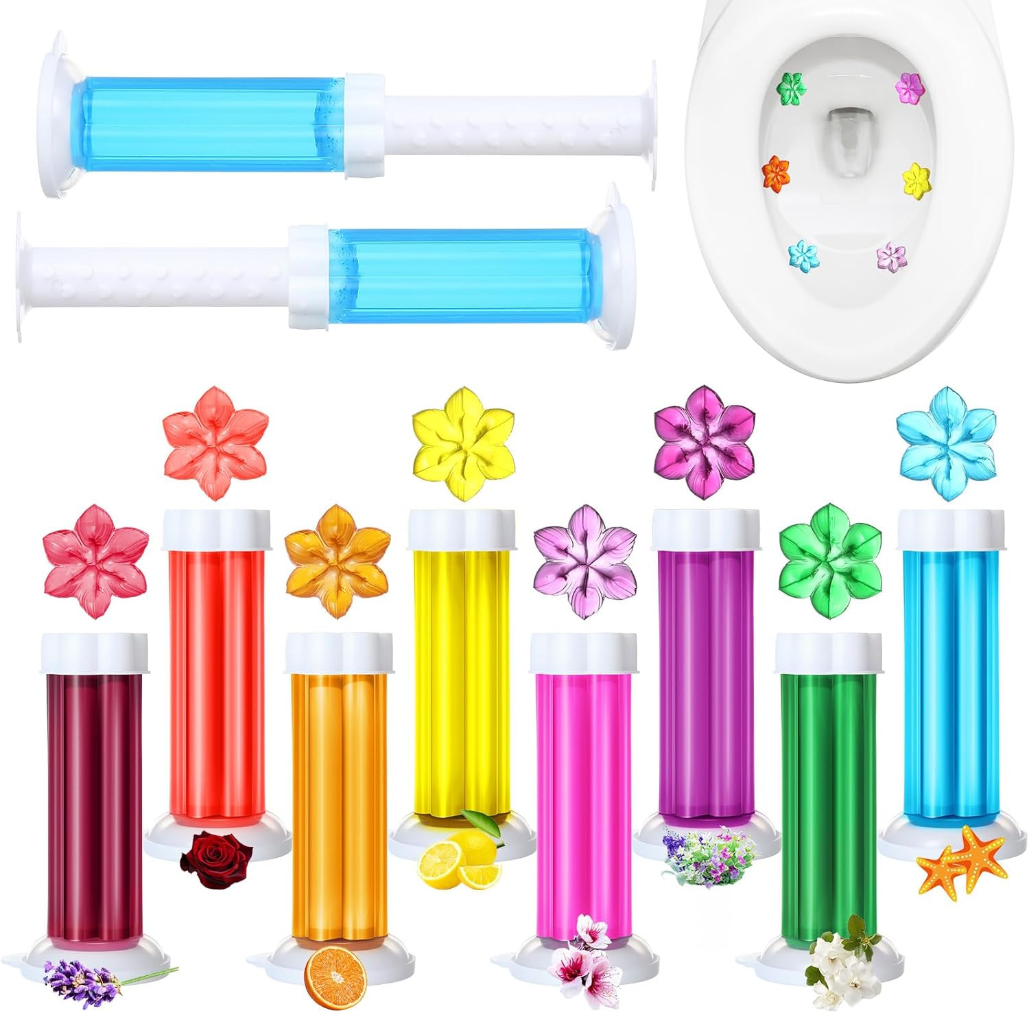 8 Pcs Toilet Gels 112 Count 8 Kinds Flower Stamp Bowl Gel Scent Toilet Stain Rem
