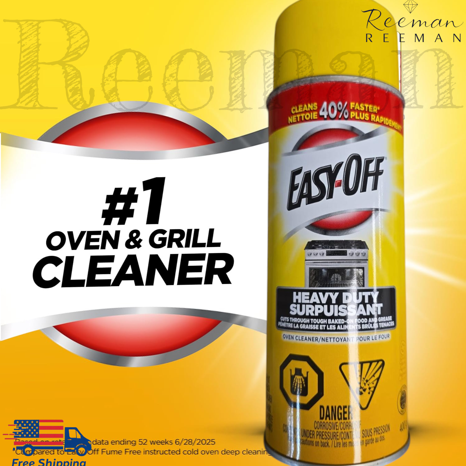Easy-Off Heavy Duty Oven Cleaner Regular Scent (3 Cans x 14.5 oz each) Free Ship