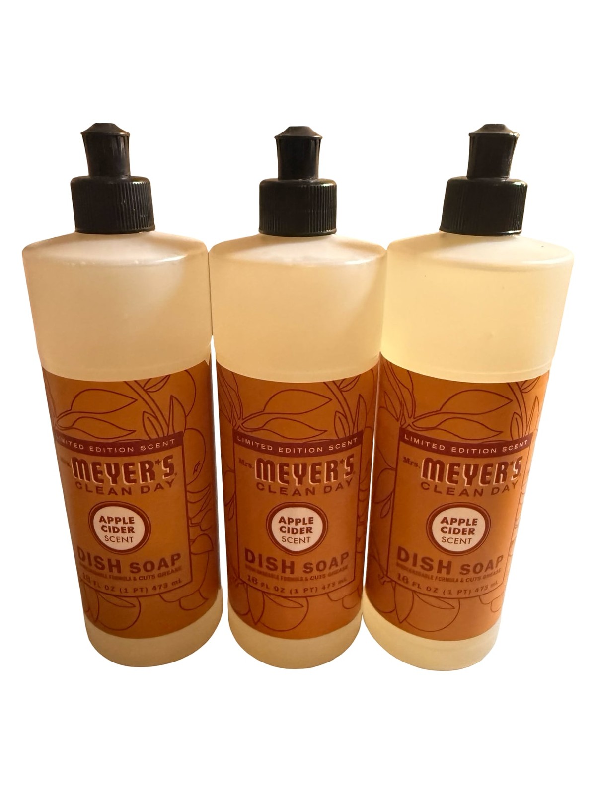 Mrs. Meyer’s Apple Cider Holiday Scent Liquid Dish Soap – 16 fl oz – Pack of 3