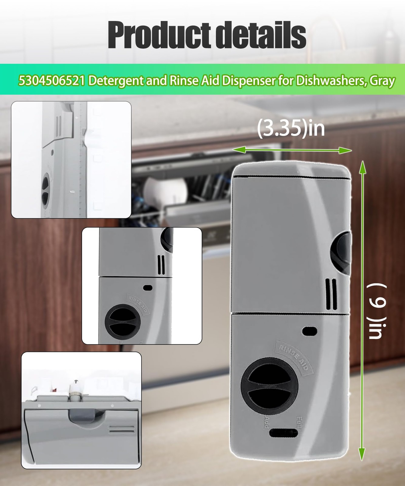 5304506521 Dishwasher RinseAid soap Dispenser Parts,Replacement for Frigidair…