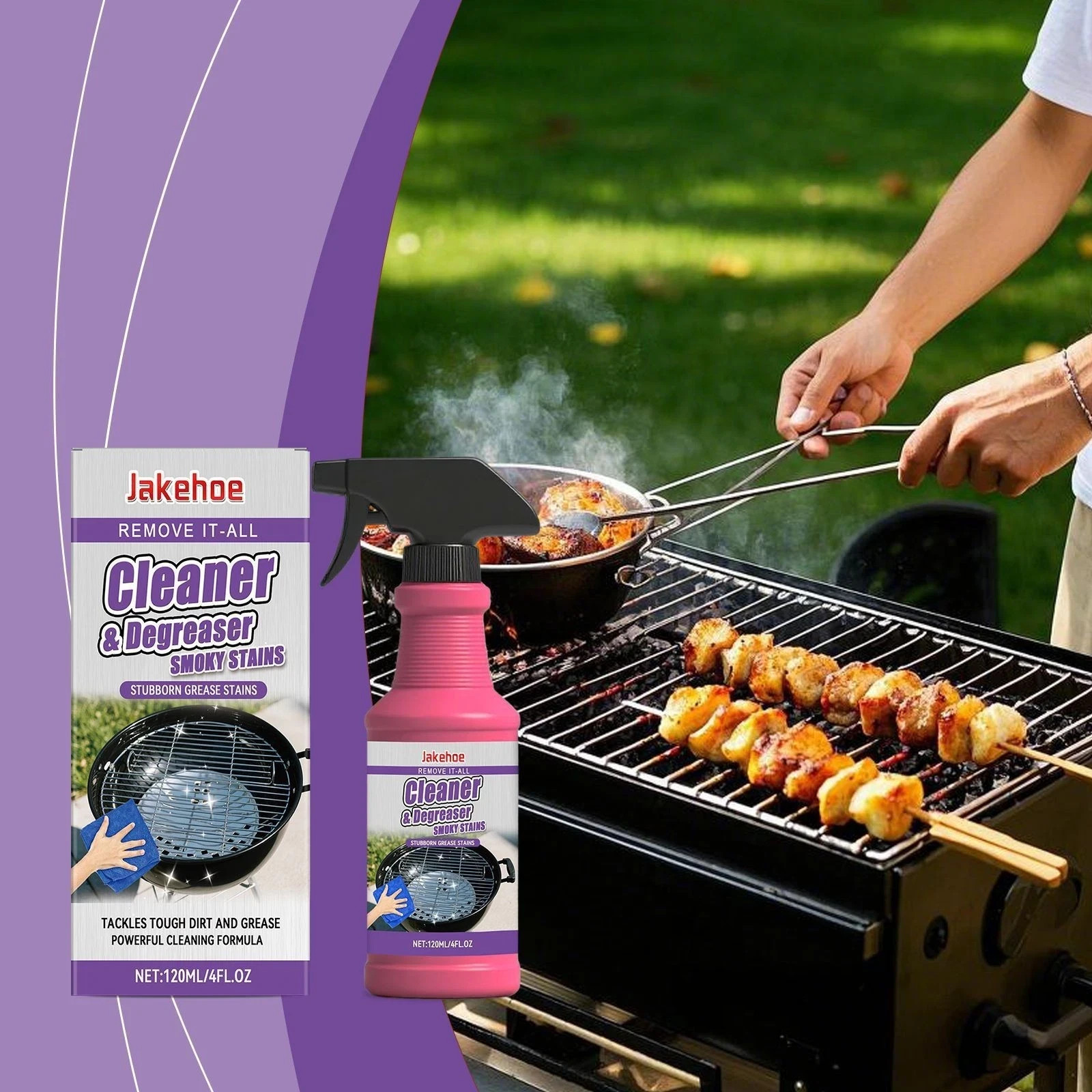 Heavy Duty Grill Degreaser Spray, Fast-Acting BBQ Cleaner for Outdoor GrillsView