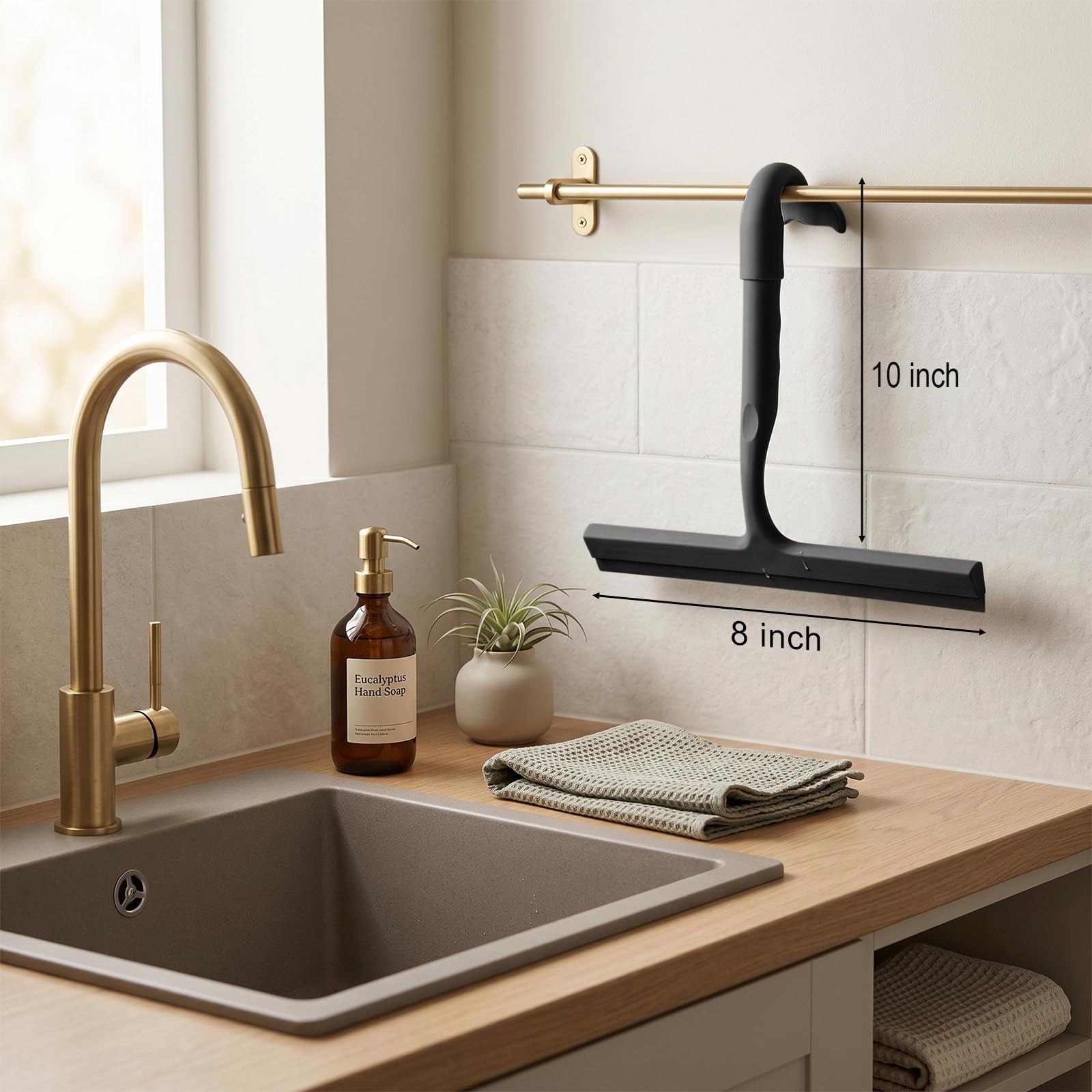 All-Purpose Shower Squeegee for Glass Doors with Hook, Silicone Squeegee for …