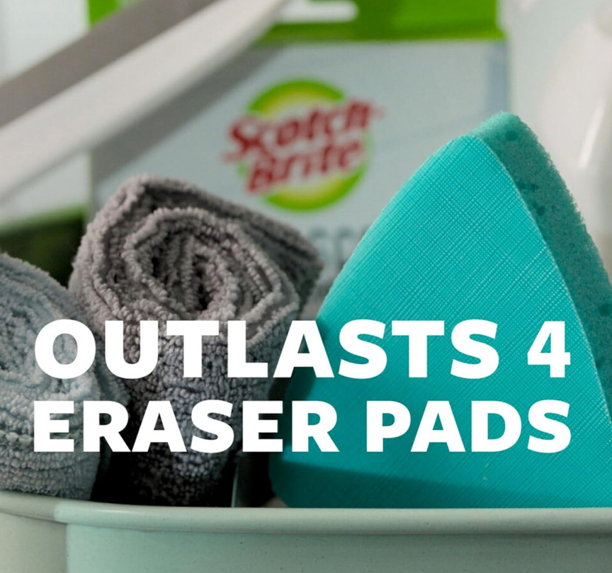 Swift Scrub Bathroom Buildup Remover Cleaner Scrubber Pads Safe on Surfaces -2pc