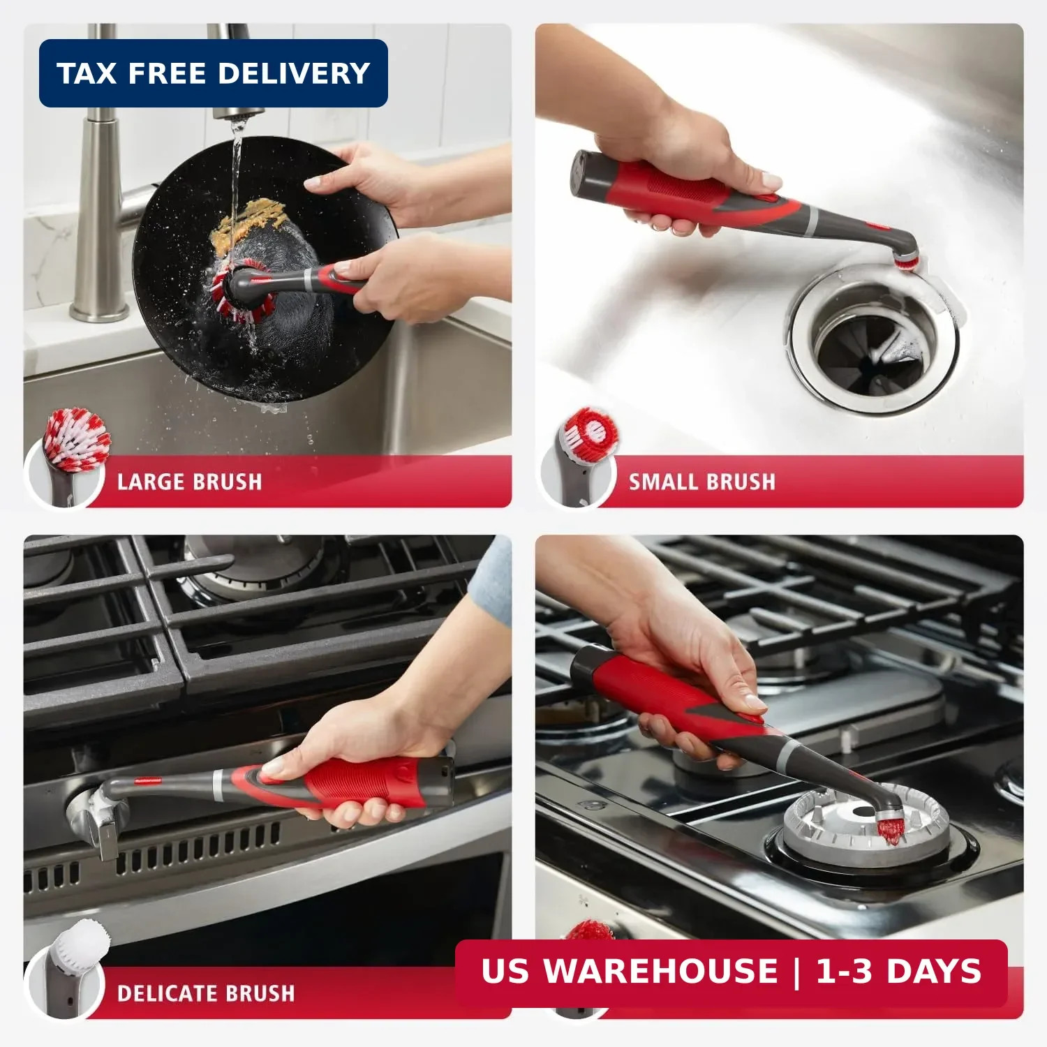 Rubbermaid Reveal Power Scrubber 18-Piece Kit, Cordless Electric Battery Powered