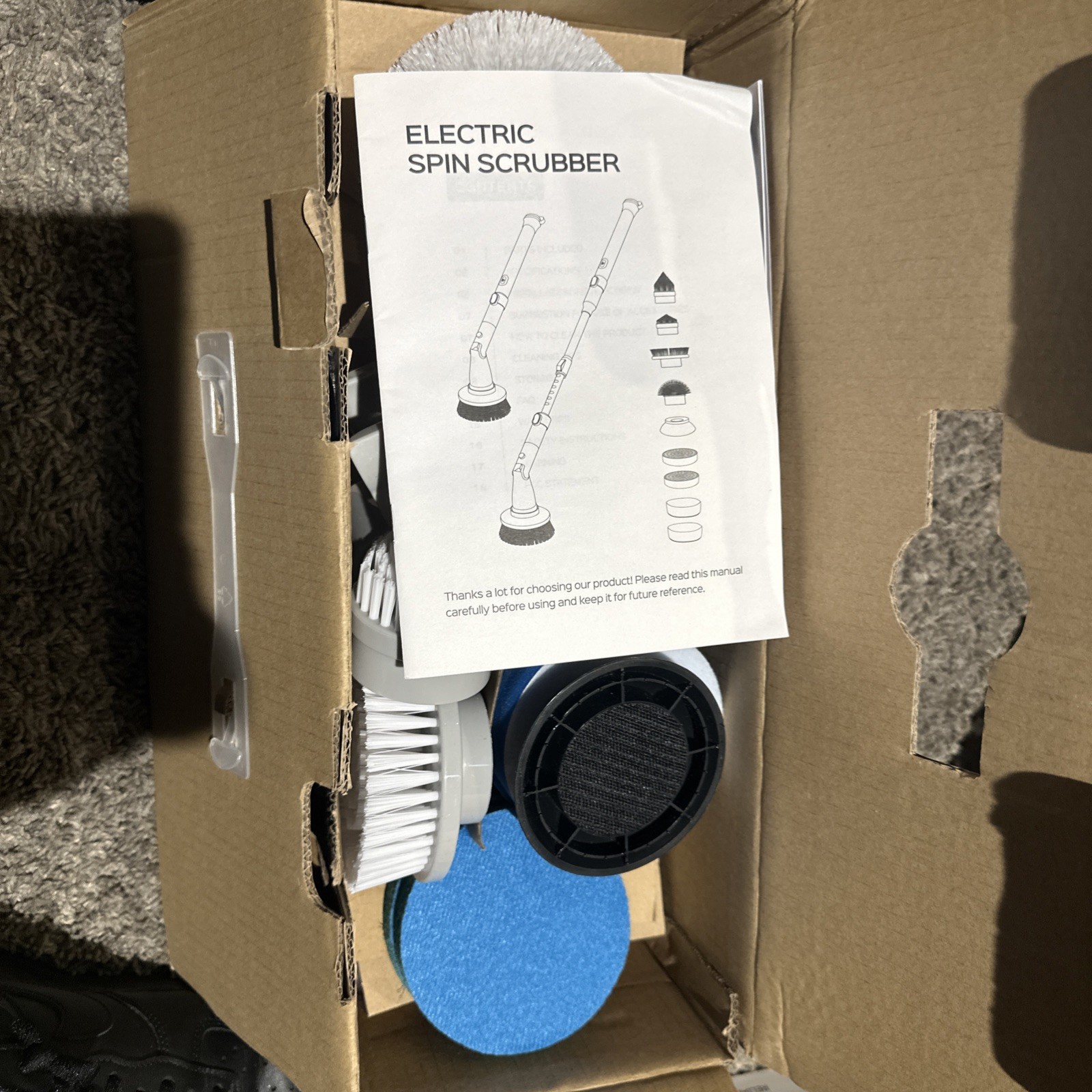 Electric Handheld Cleaning Spin Brush Power Scrubber Rechargeable NEW IN BOX
