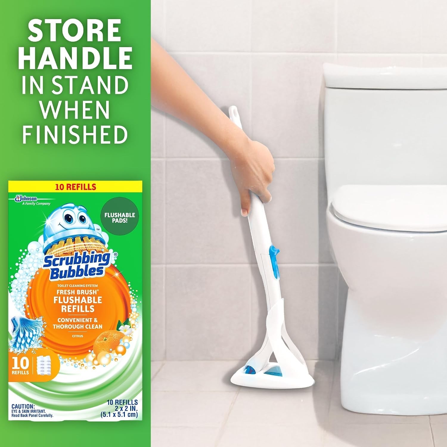 Scrubbing Bubbles Flushable Toilet Bowl Wand Cleaner Refills, Fresh Brush Cleane
