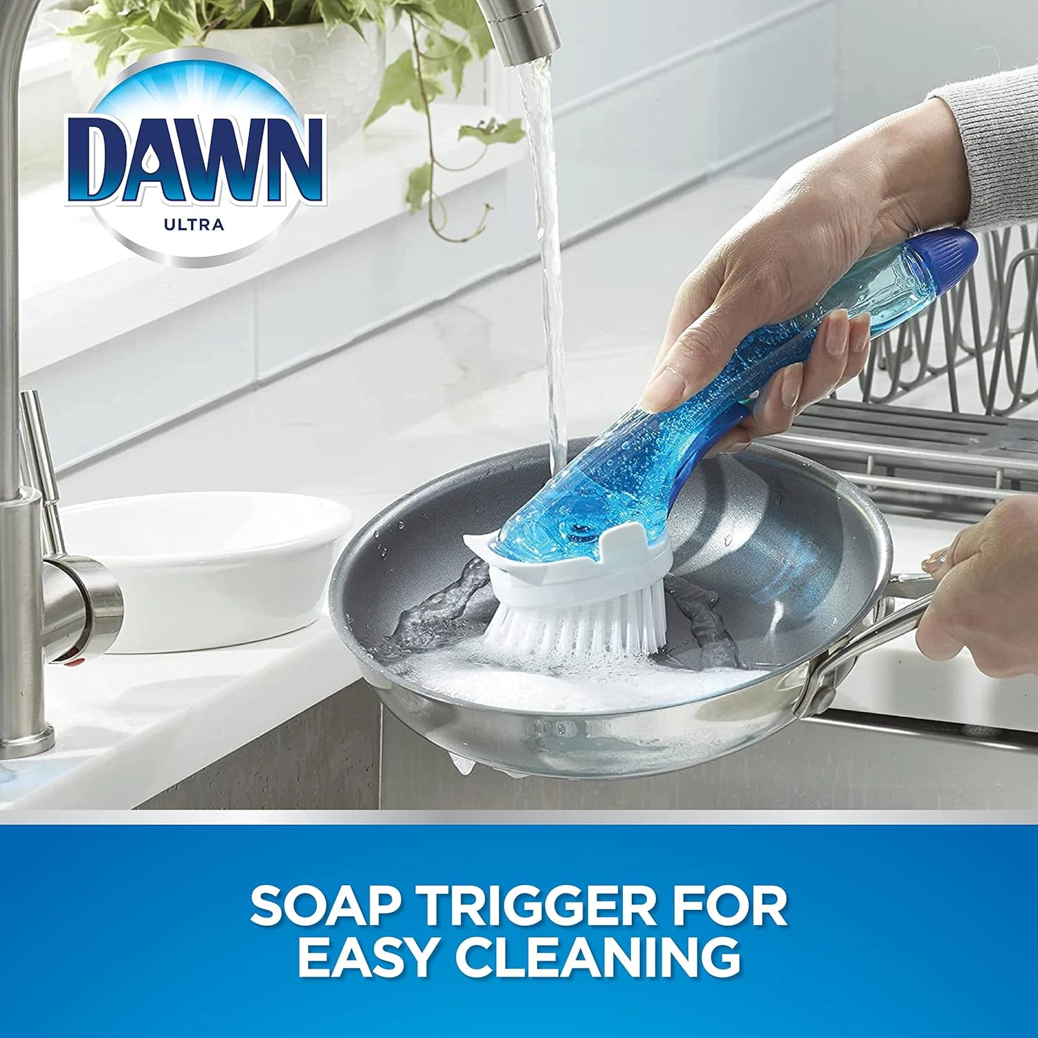 DAWN FILLABLE KITCHEN Dish BRUSH No- Drip, Clear