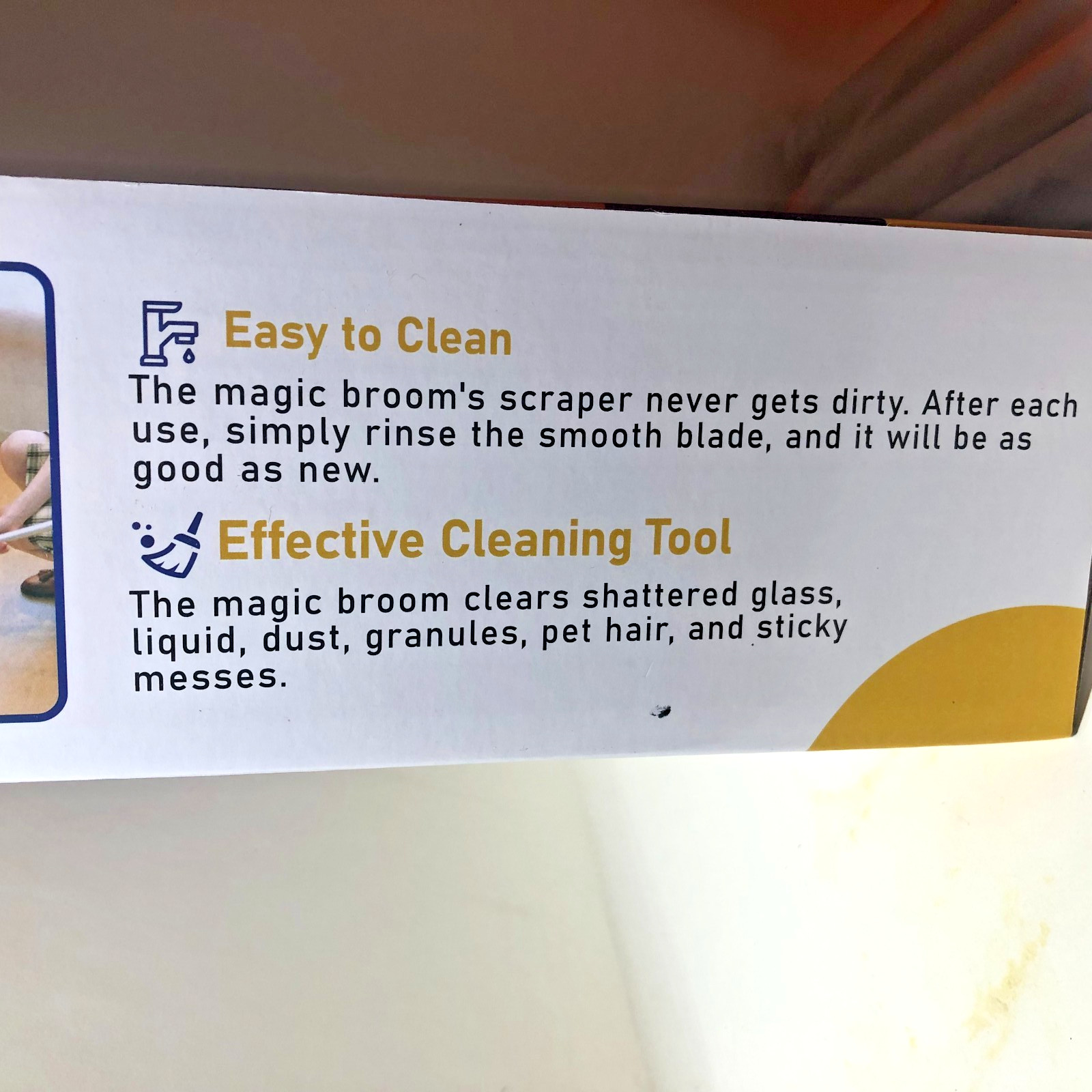 Magic Air Broom w/Dustpan Multifunction Squeegee Fixed Scraper Floor Glass Tile