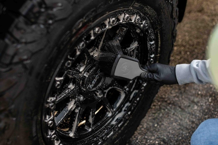 ProGrip Wheel Face Brush – Grey and Black – Ergonomic Handle – Sof Color: Gray