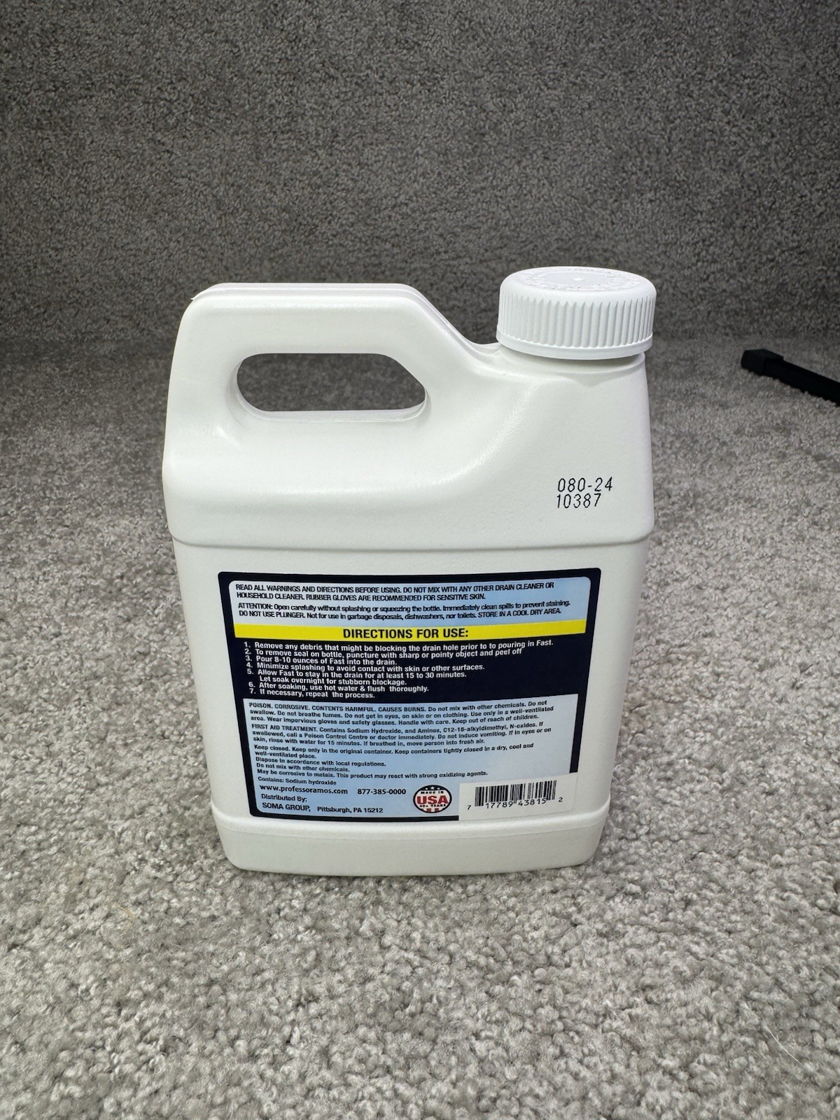Professor Amos Super Fast Drain Cleaner w/ Accelerated Formula, 32 Oz *NEW*