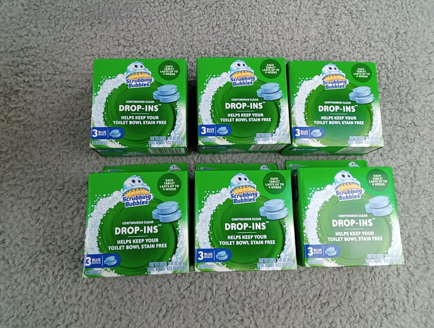 18 Scrubbing Bubbles Vanish Blue Drop In Tablets For Toilet Bowls (6)-3 Ct Boxes