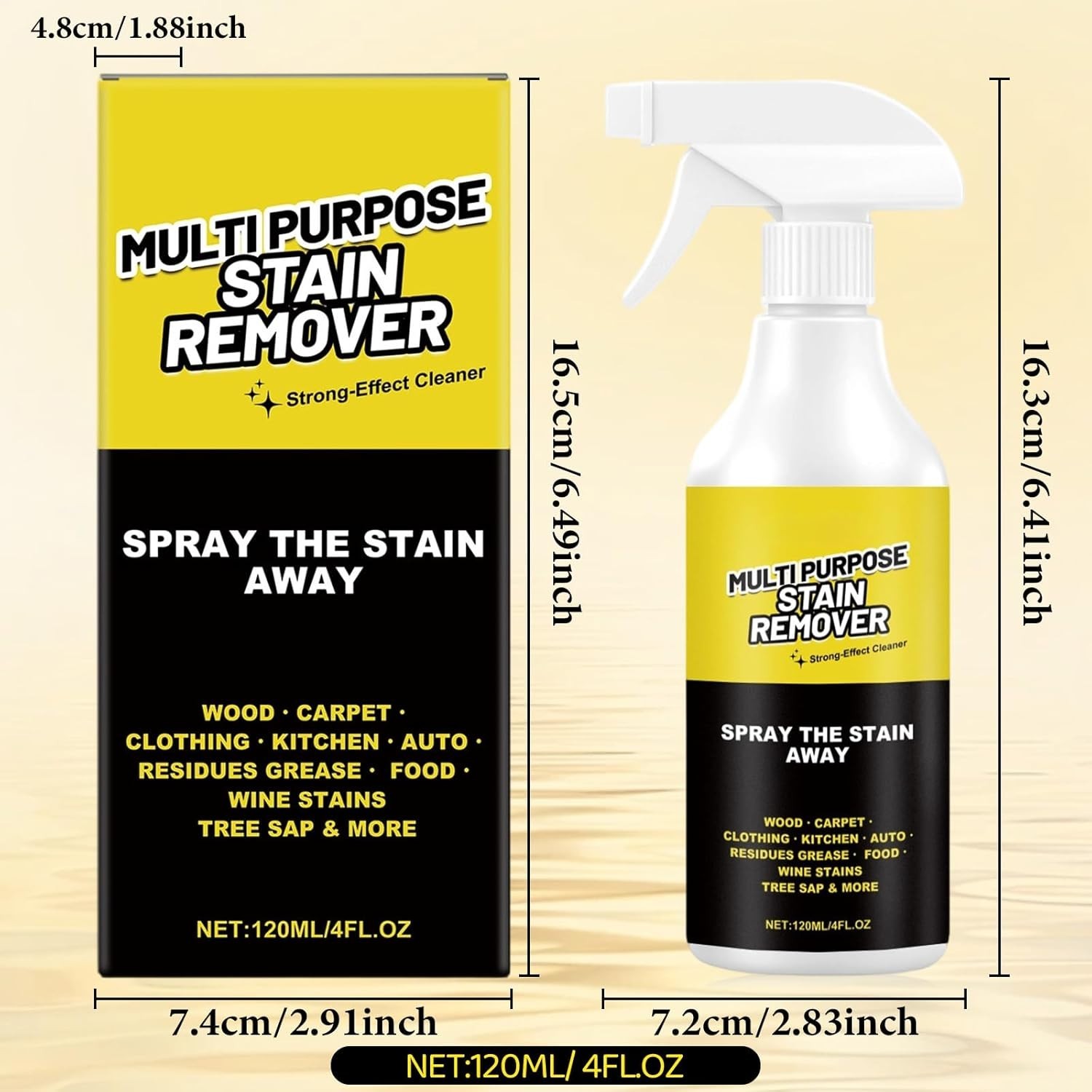 Power Spray Multi-Purpose Stain Remover 120ml for Kitchen Bathroom Floor Car