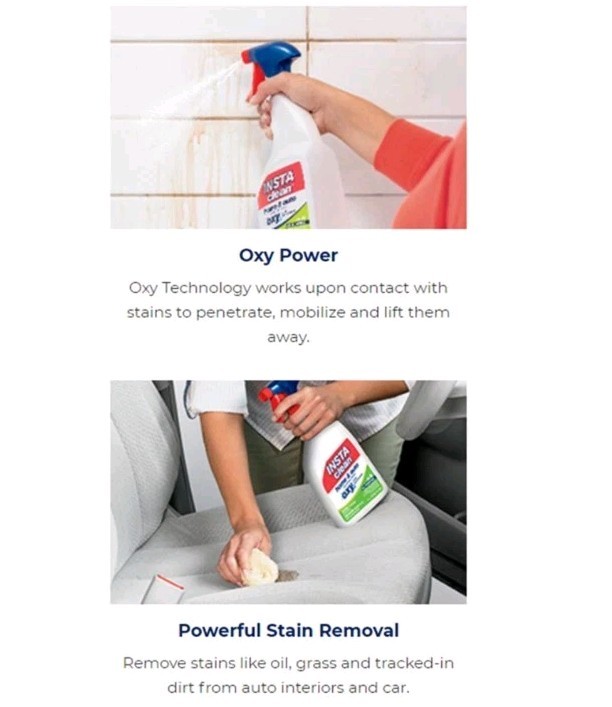 InstaClean Stain-Removing Cleaner Home & Auto 32 oz with 80 fl. oz. Refill-New