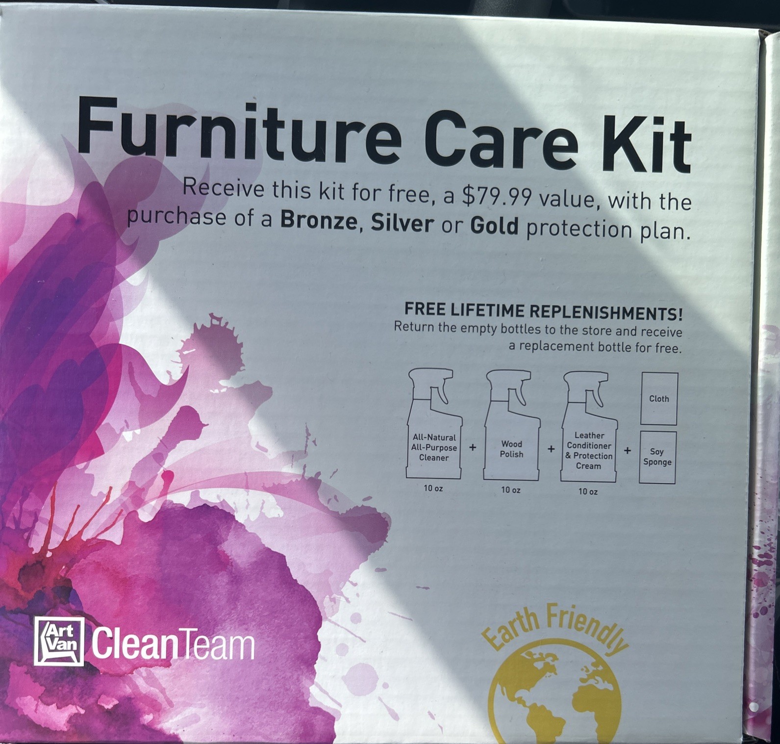 Art Van Clean Team Furniture Care Kit NEW Earth Friendly Leather & Wood Cleaner