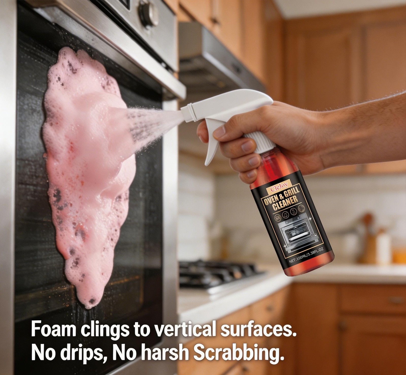 2-Pack Oven Cleaner Heavy Duty – Foam Spray for Kitchen Grease, Stovetop, Gri…