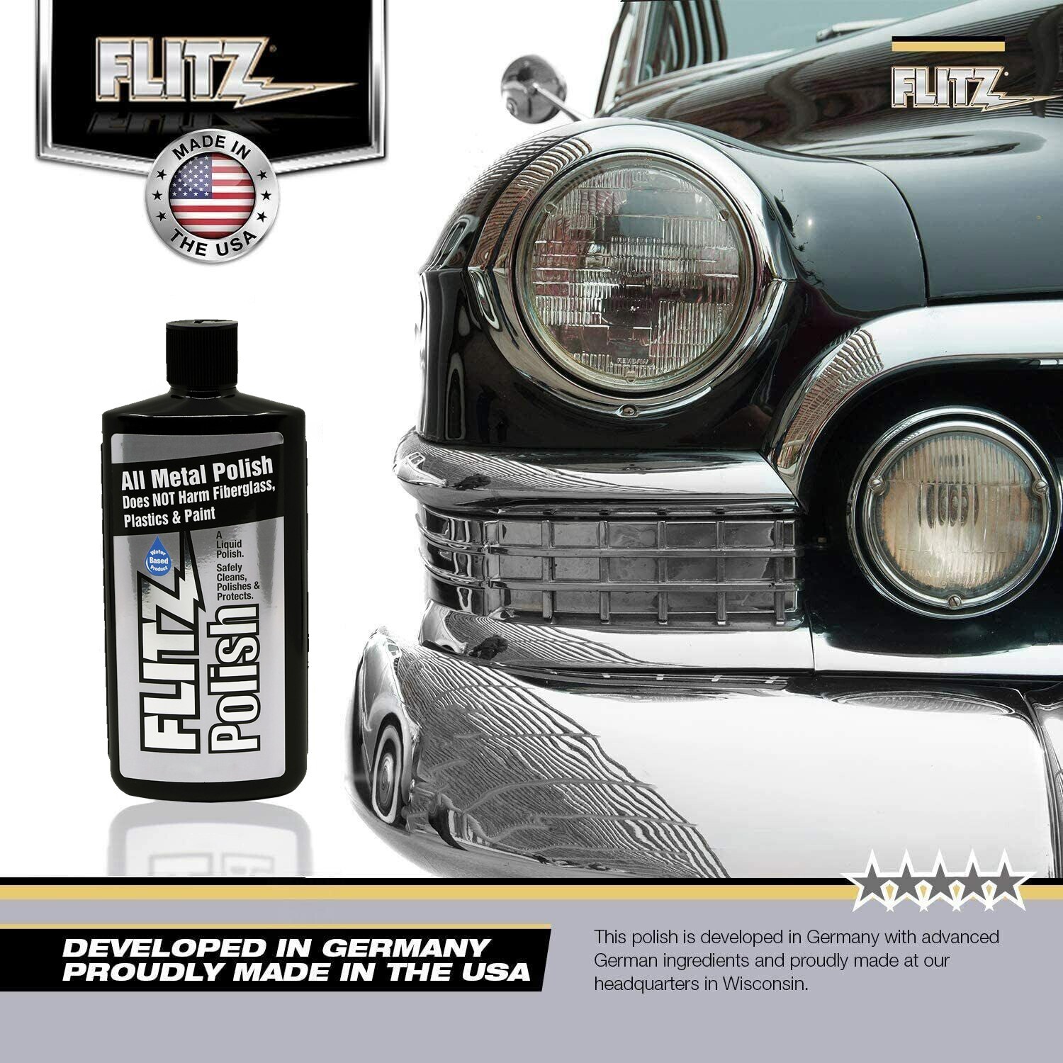 FLITZ All Metal Polish 1 Gallon/128 fl oz Liquid Formula (SEE VIDEO)