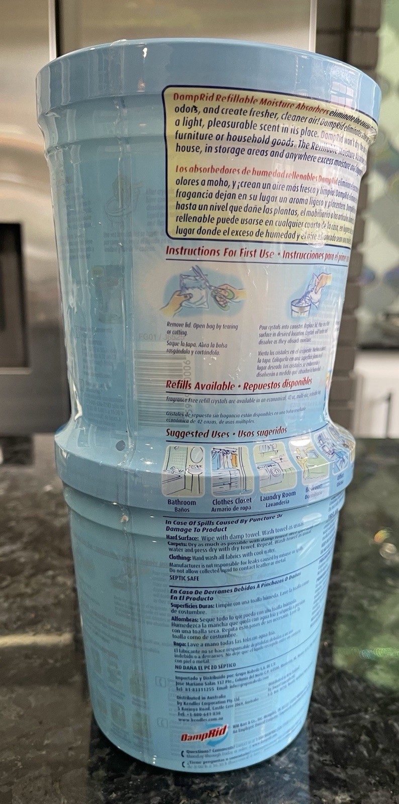 DampRid Refillable Moisture Absorber 10.5 oz Tubs Fragrance Free 2 Pack New FG60