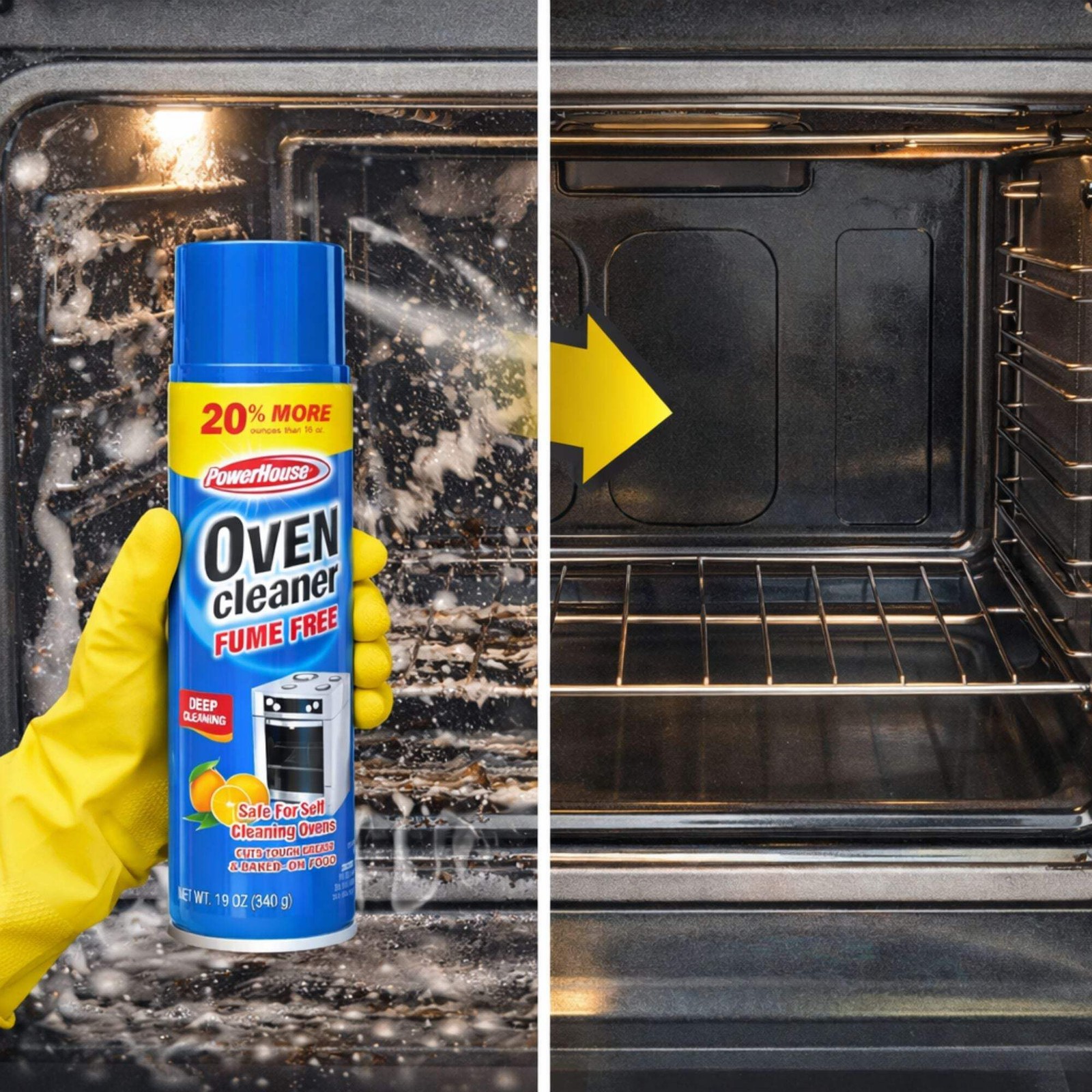 19 oz Oven Cleaner Spray Fume Free Deep Cleaning Grease Remover Kitchen Care