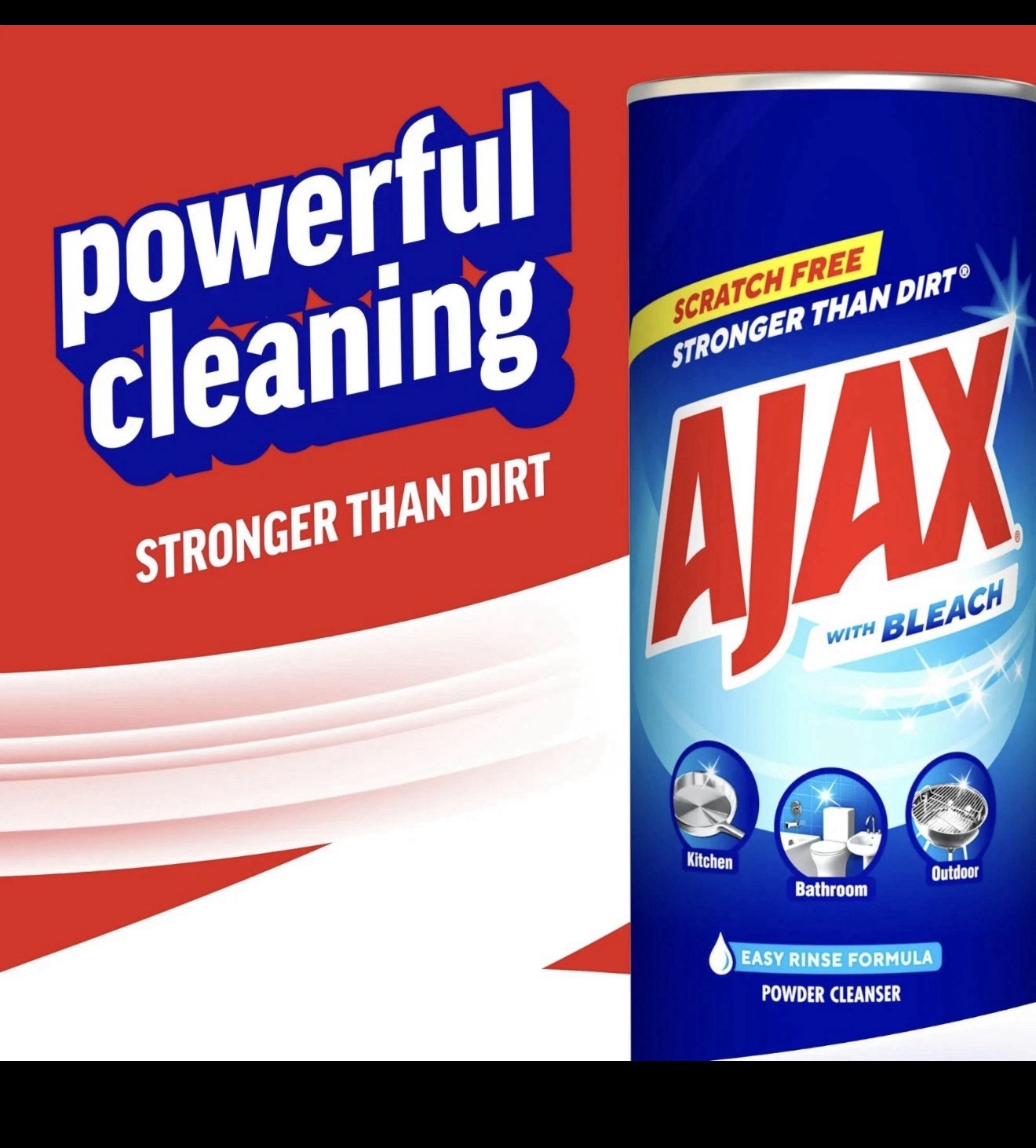 Ajax Powder Cleanser 21 oz Scratch Free Easy Rinse Formula With Bleach