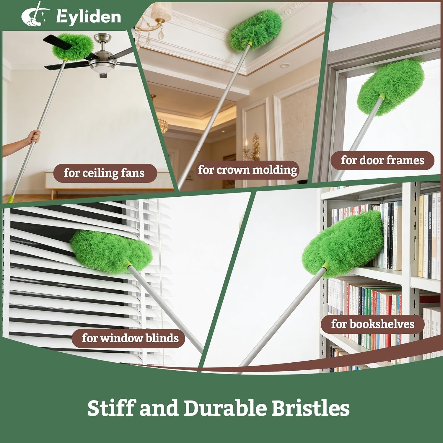 68″ Adjustable Ceiling Fan Duster 360° Dual-Sided Microfiber 0.75 lbs