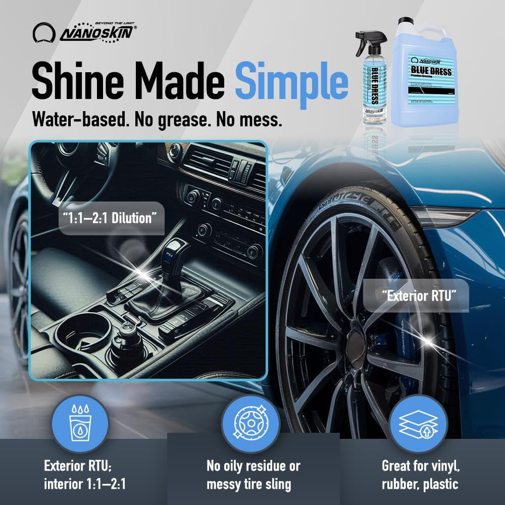BLUE DRESS Premium Dressing – Sprayable Interior & Exterior Dressing| Works on T
