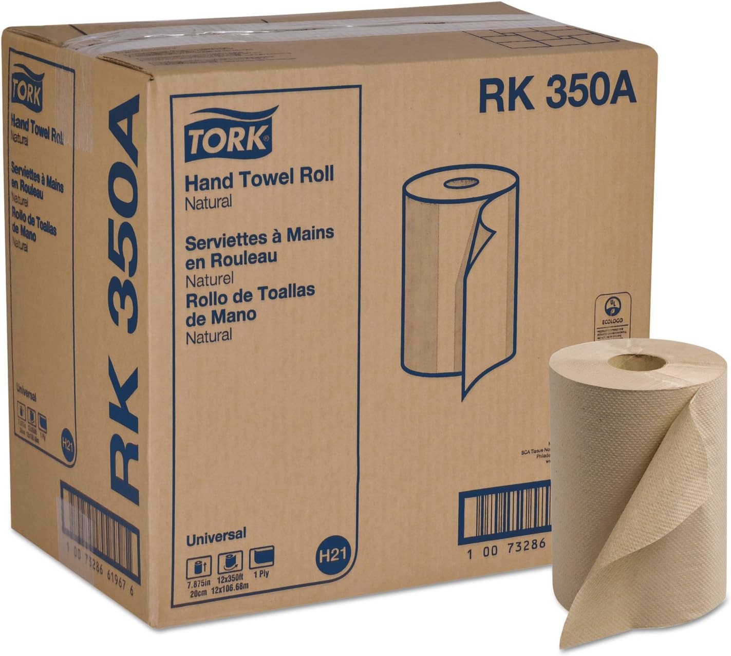 Tork Paper Hand Towel Roll Natural H21, Universal, 100% Recycled Fiber, 12 Rol