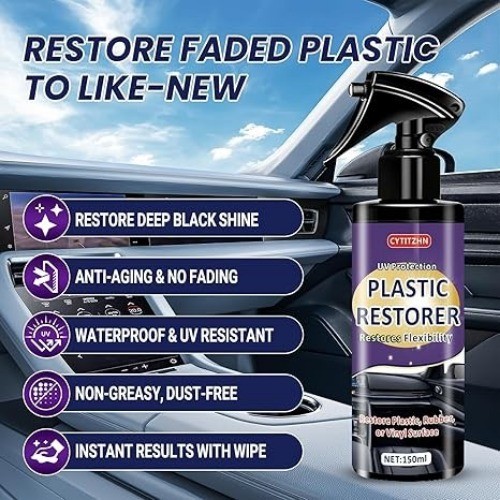 Black Plastic Restorer for Cars – Ceramic Trim Coating Restores Faded Black Trim