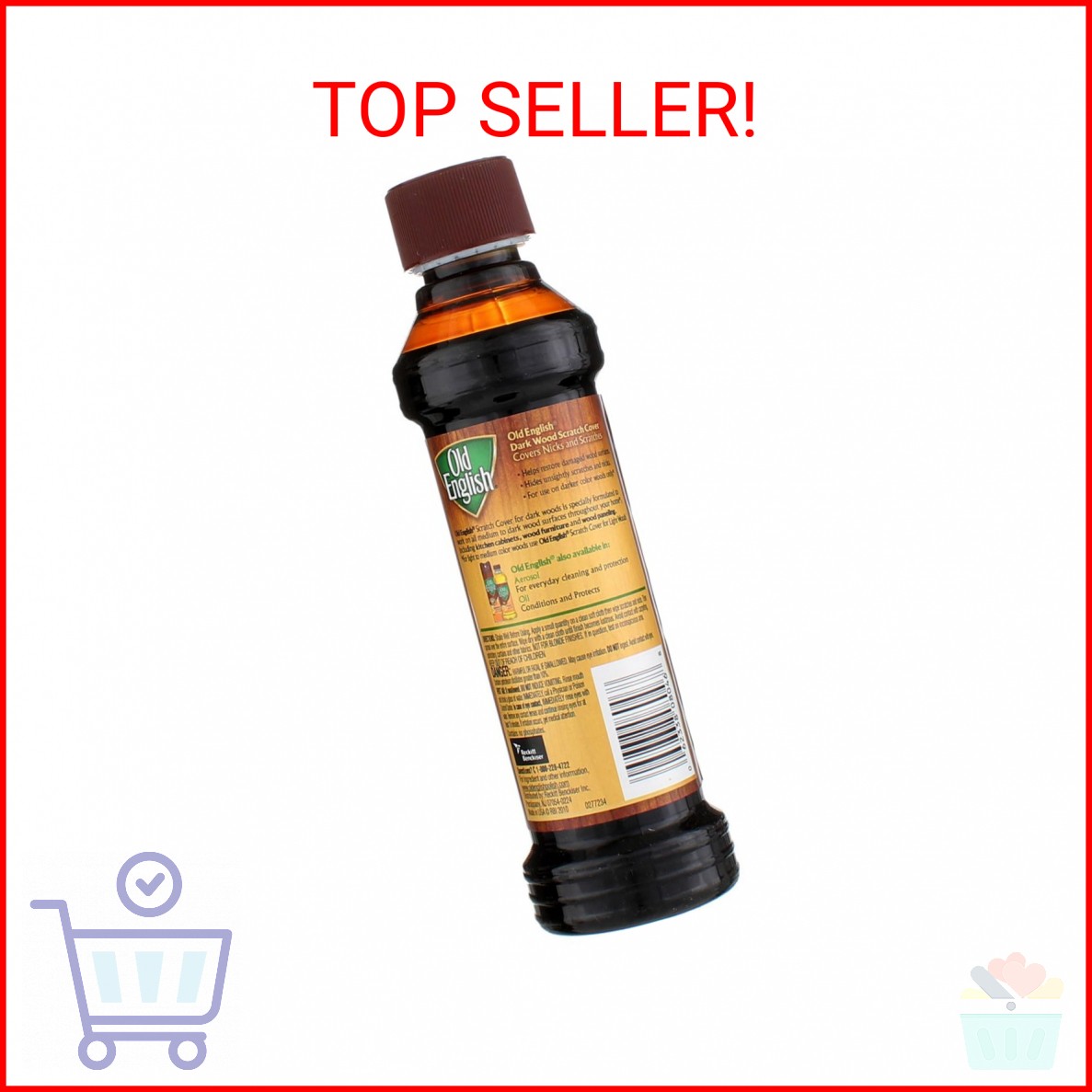 Old English Scratch Cover For Dark Woods, 8 fl oz Bottle, Wood Polish