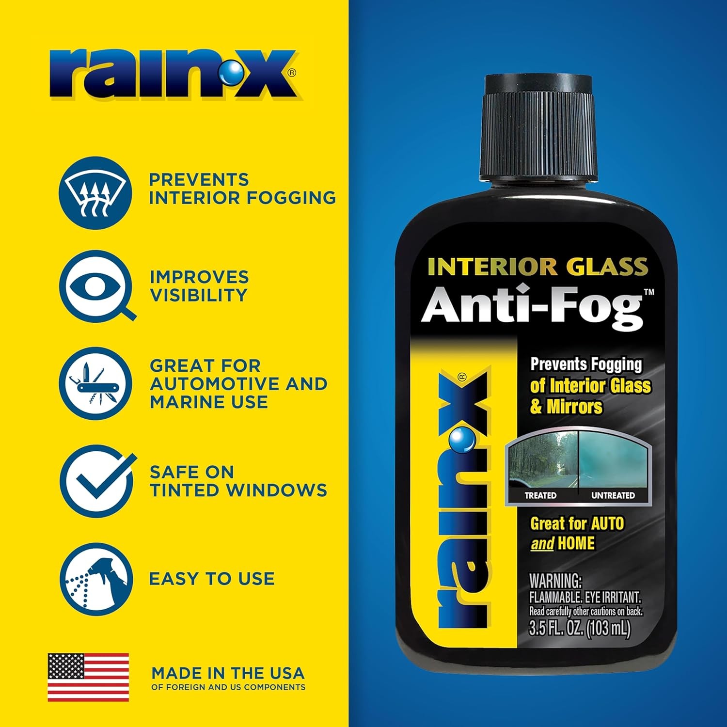 RAINX AF21106DW Glass Cleaner 3.5 oz. Container Size
