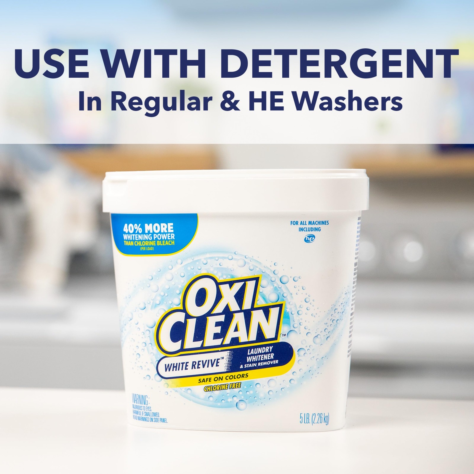 White Revive Laundry Whitener and Stain Remover Powder, 5 lb
