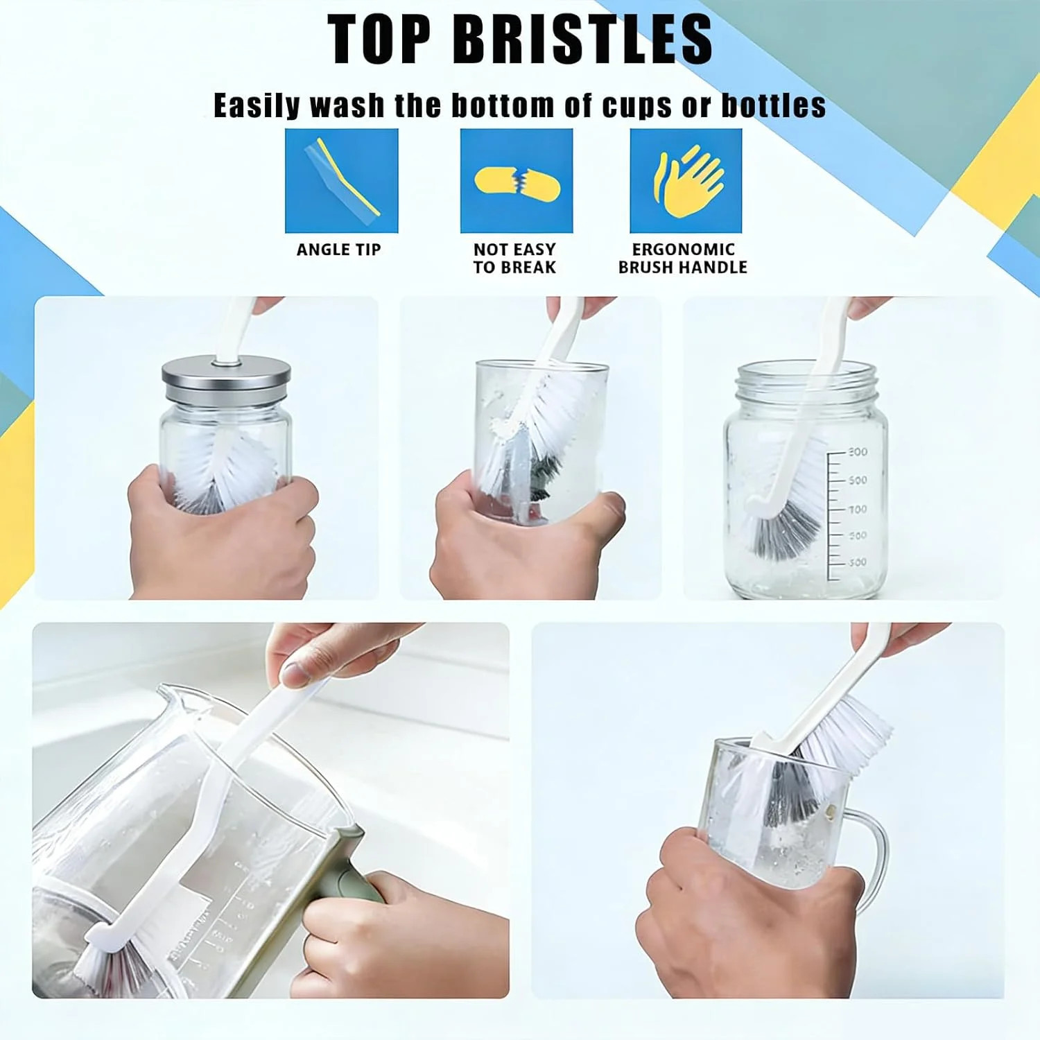 Crevice Cleaning Brush Set (12 Pack) – Hard Bristle Gap Cleaning Tool for Window