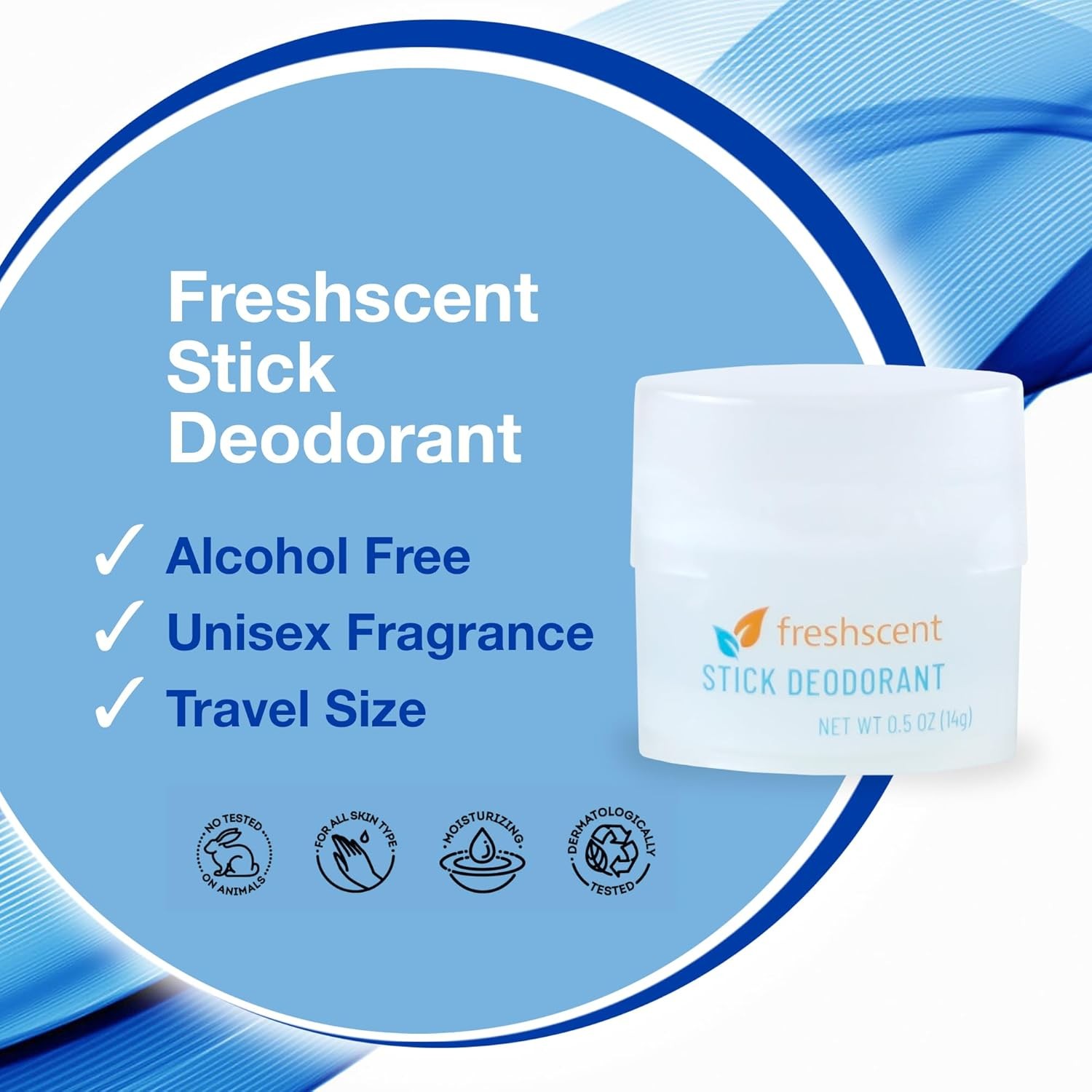 (144 Pack) Freshscent 0.5 oz. Stick Deodorant, Travel Size, Alcohol Free, ligh