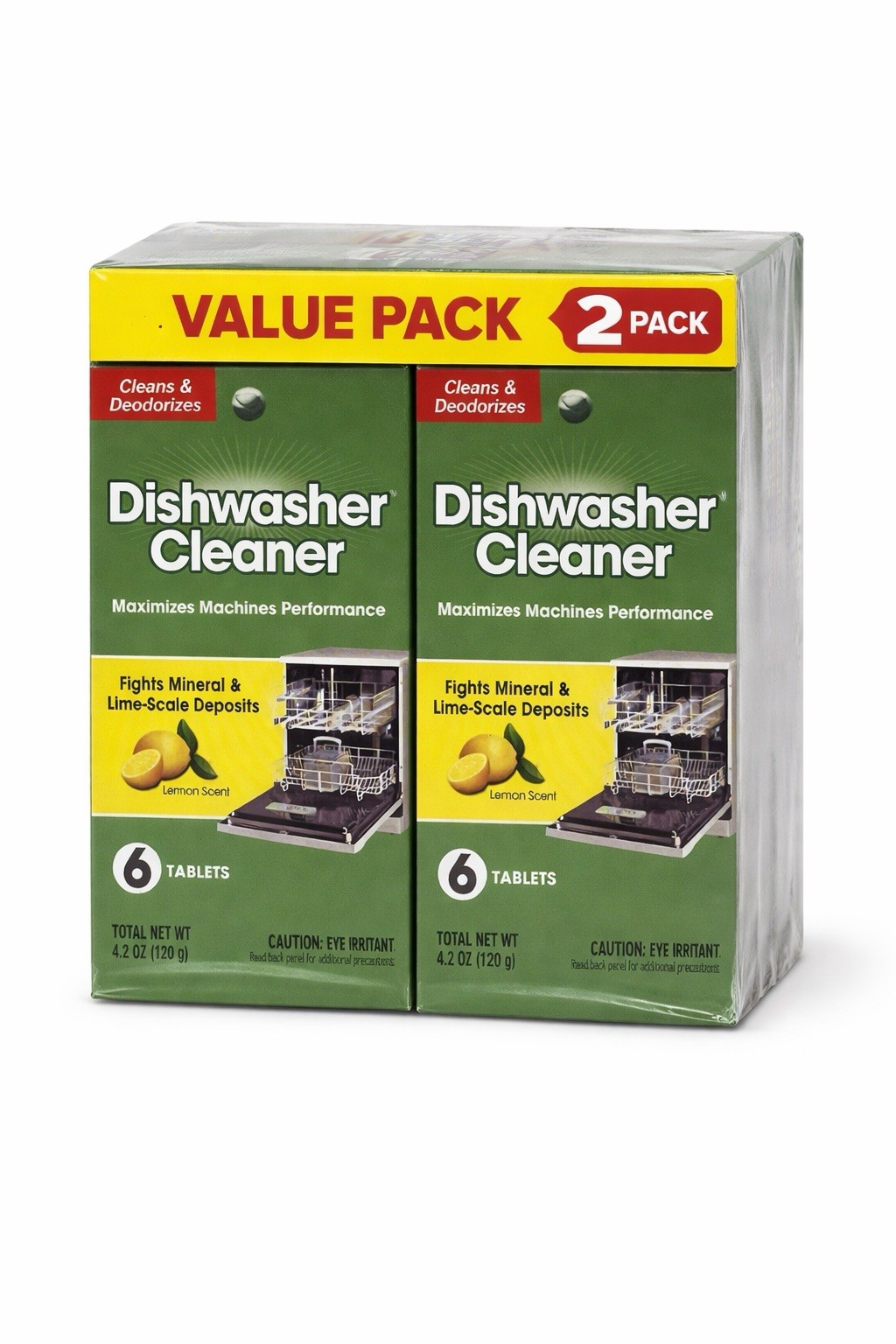 Dishwasher Cleaner Tablets Lemon Scent 2 Pack Fights Mineral Lime-Scale Deposits
